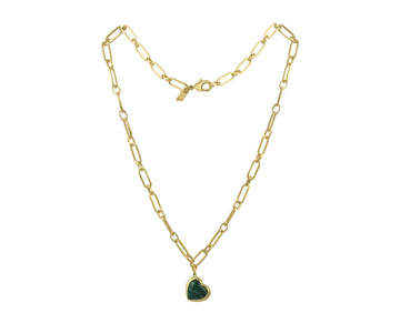 Keepsake Heart Necklace - Malachite