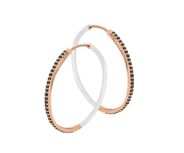EVEN-STEVEN GEM ENAMEL HOOPS