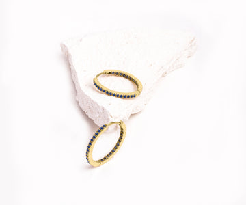 Inside Out Baby Blue Sapphire Hoops