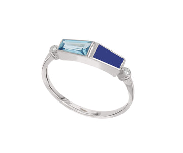 Tailored Baguette Ring - Blue
