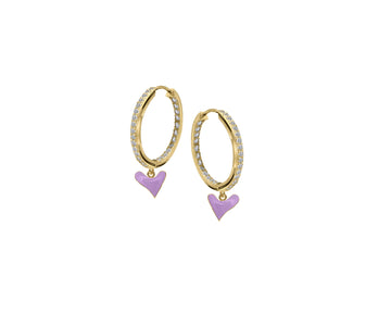 Inside Out Baby Gem Hoops With Heart