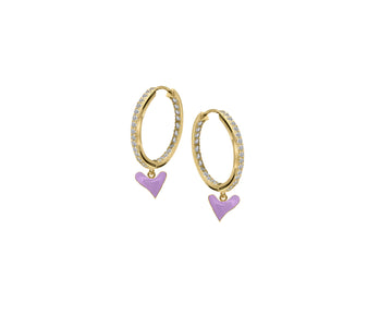 Inside Out Baby Gem Hoops With Heart