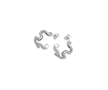 Swirl Solid Hoops (Silver)