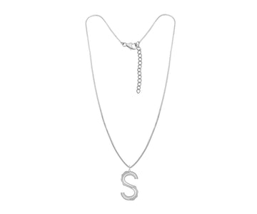 Xl Solid Initial With Snake Chain (Silver)