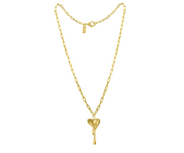 Melting Heart XL Necklace with Paper Clip Chain