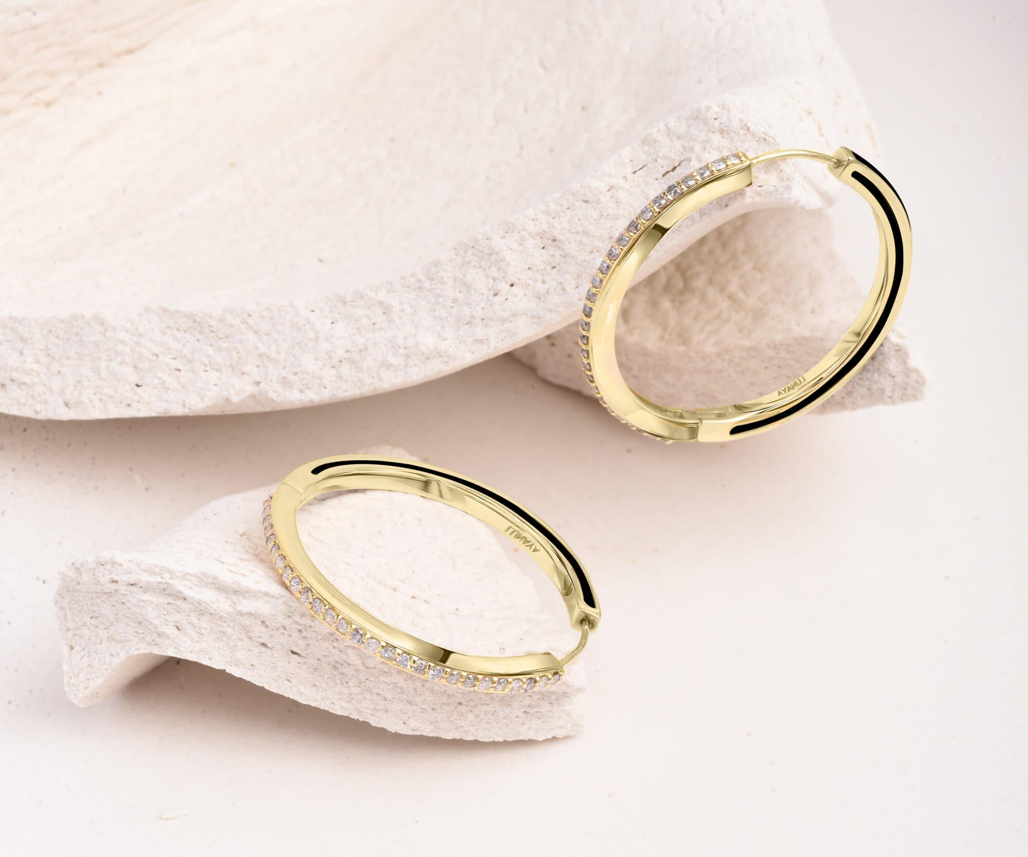 Gem Glazed Diamond Hoops