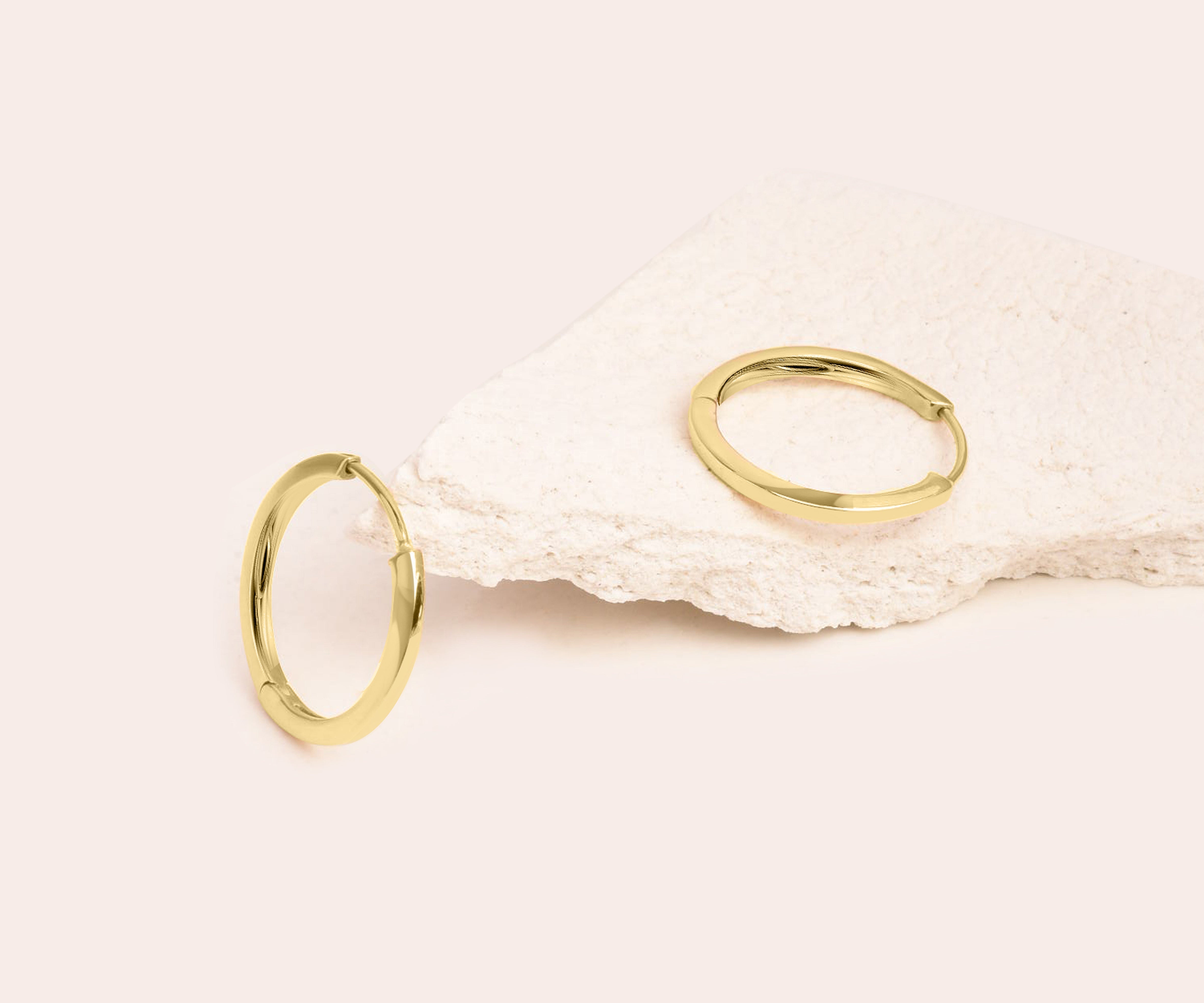Solid Gold Baby Hoops