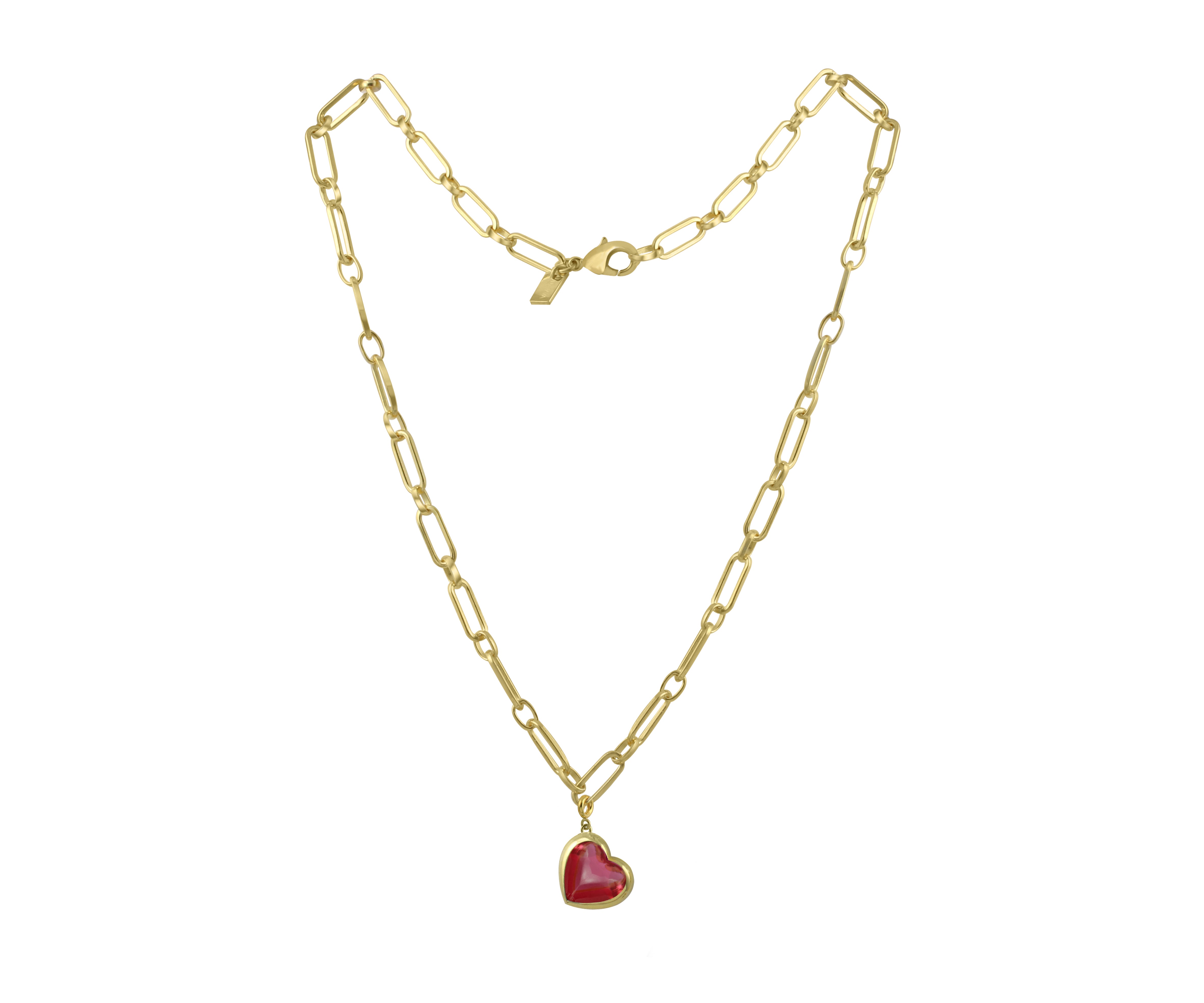 Keepsake Heart Necklace - Ruby Glass