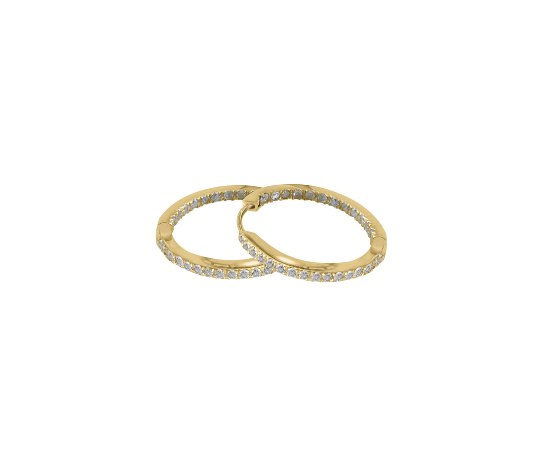 Inside Out Baby Diamond Hoops