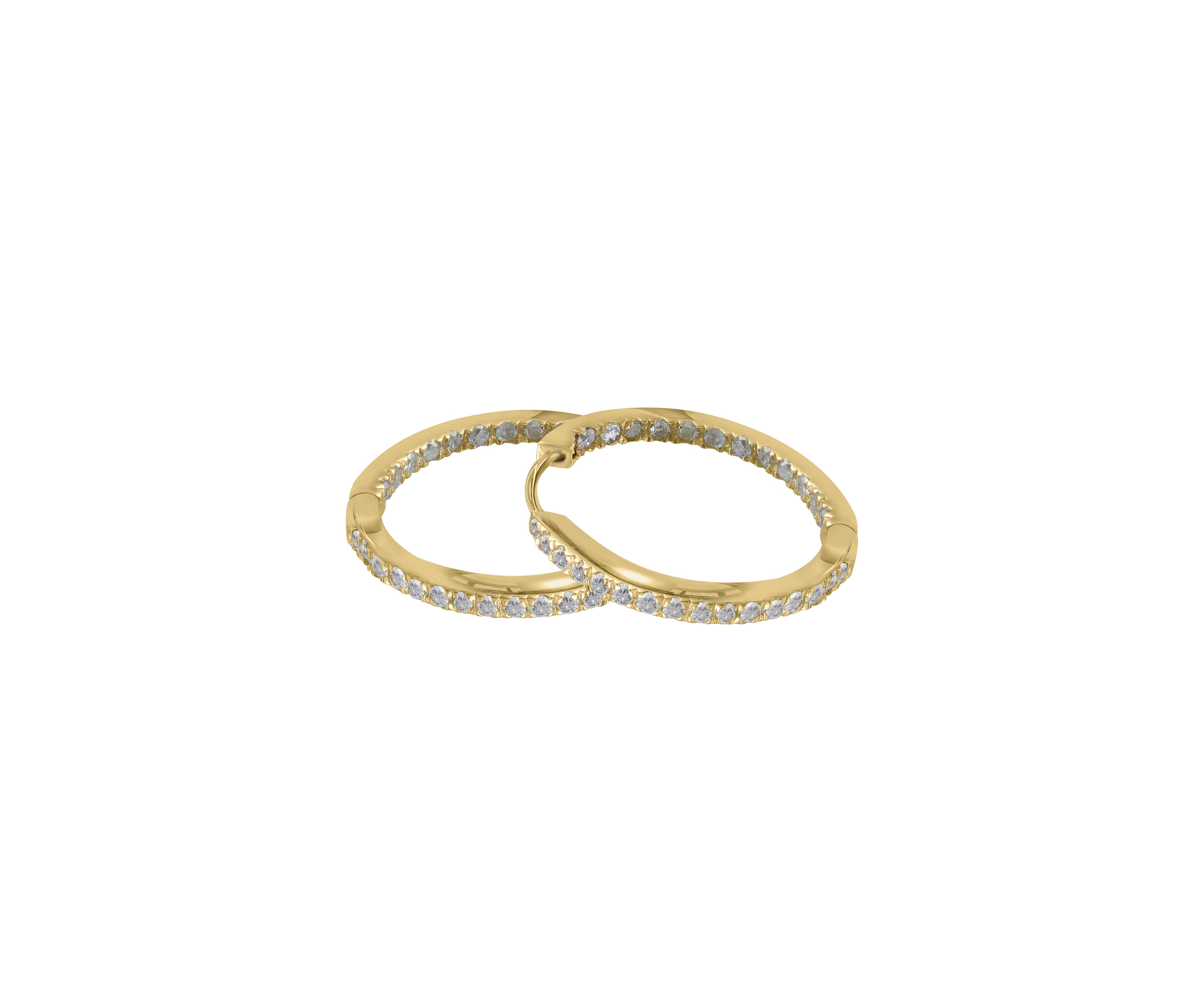 Inside Out Baby Diamond Hoops