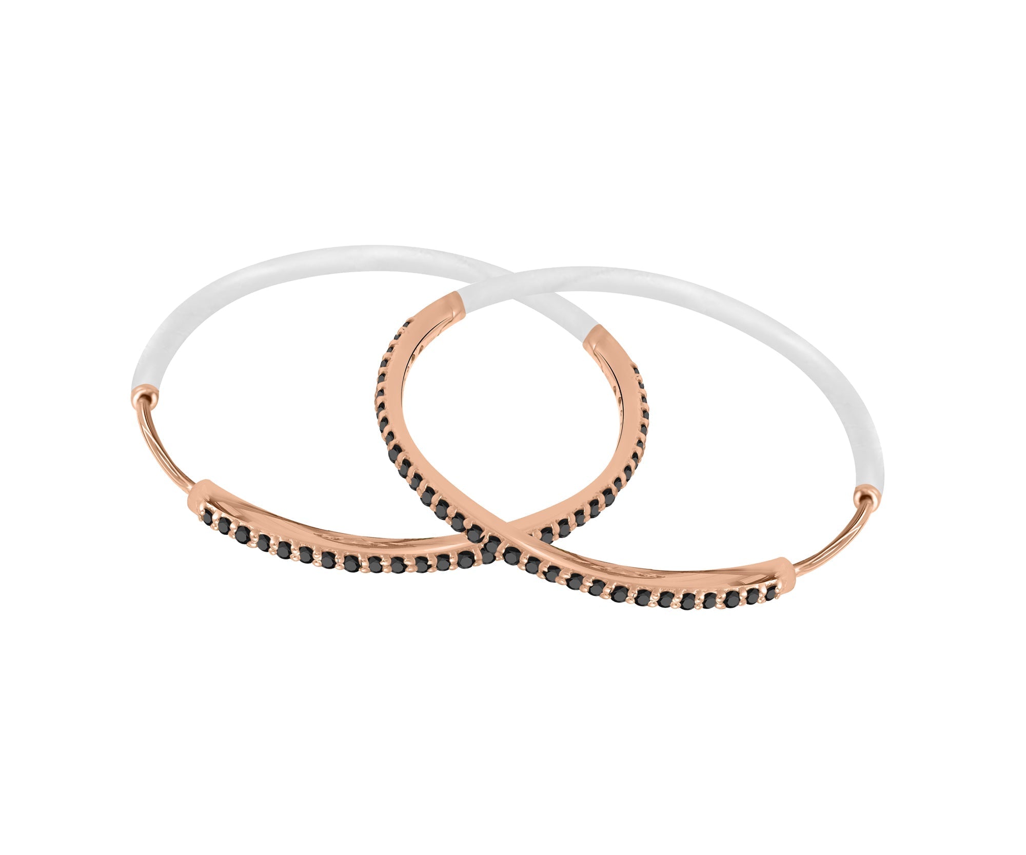 EVEN-STEVEN GEM ENAMEL HOOPS