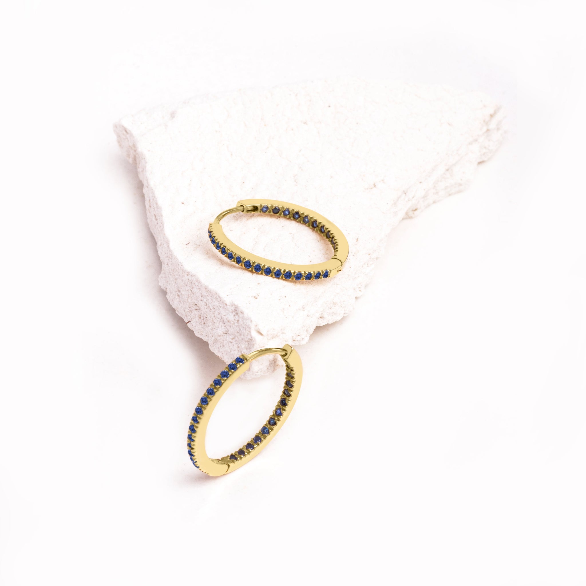 Inside Out Baby Blue Sapphire Hoops