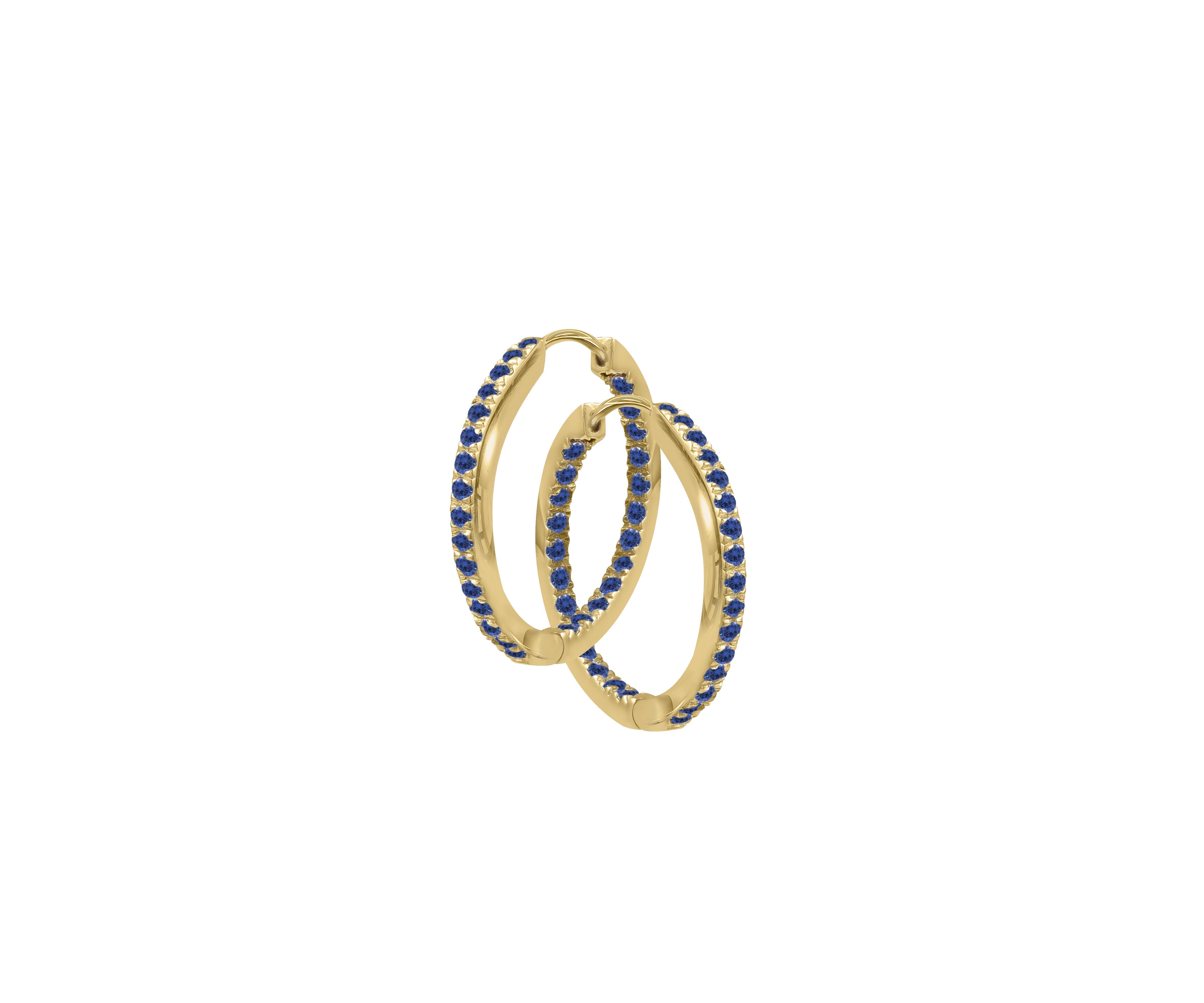 Inside Out Baby Blue Sapphire Hoops