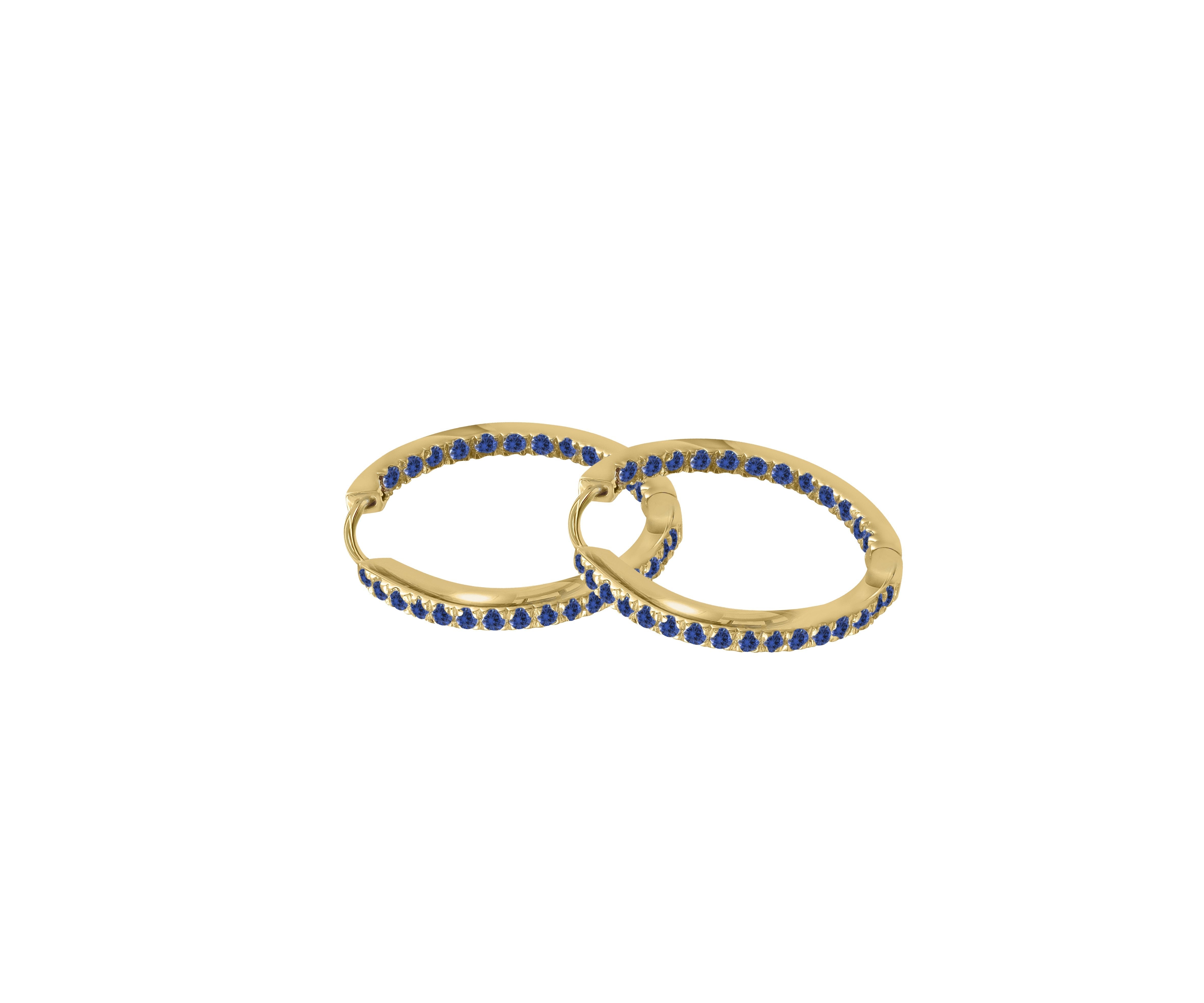 Inside Out Baby Blue Sapphire Hoops