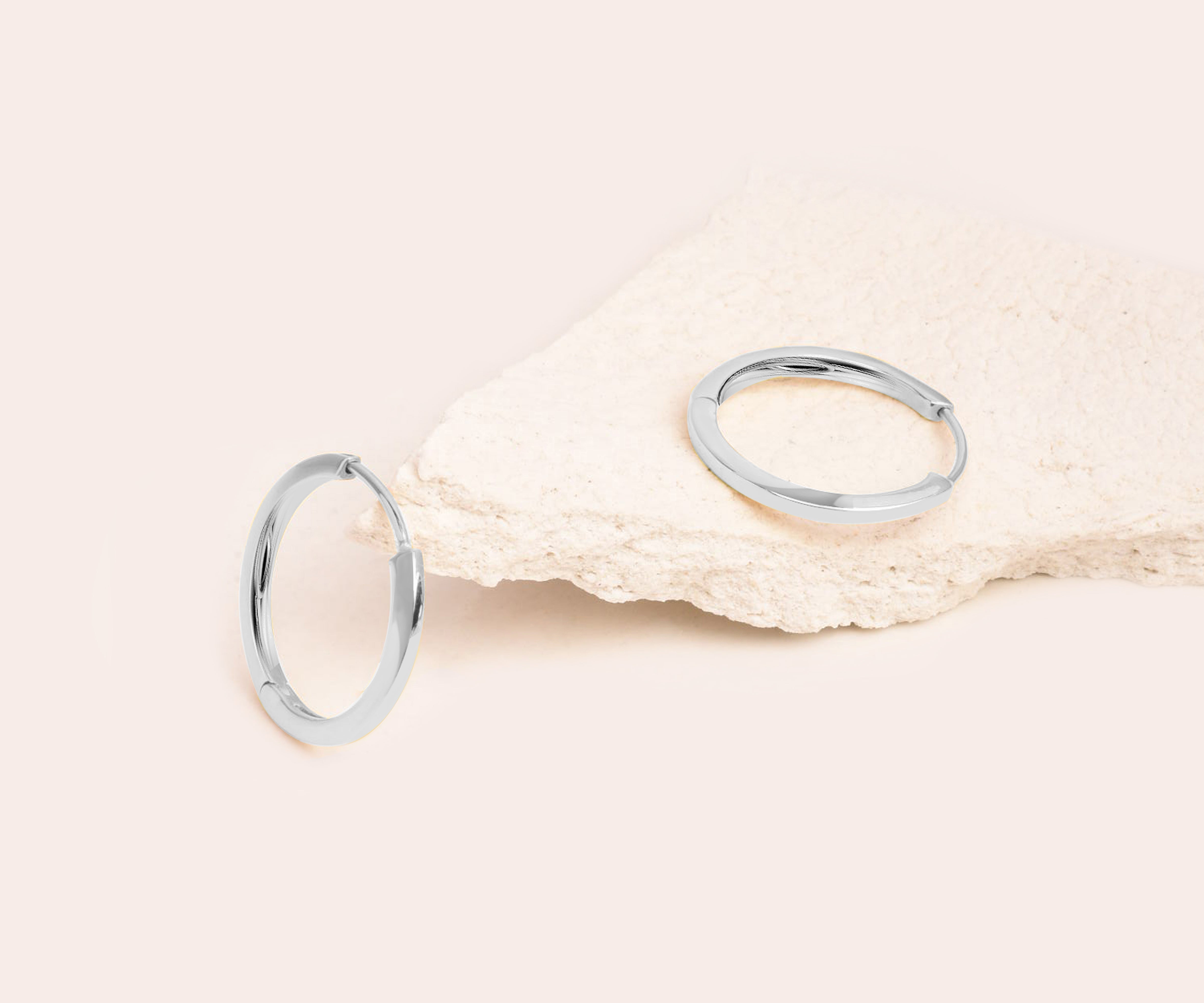 Solid Silver Hoops