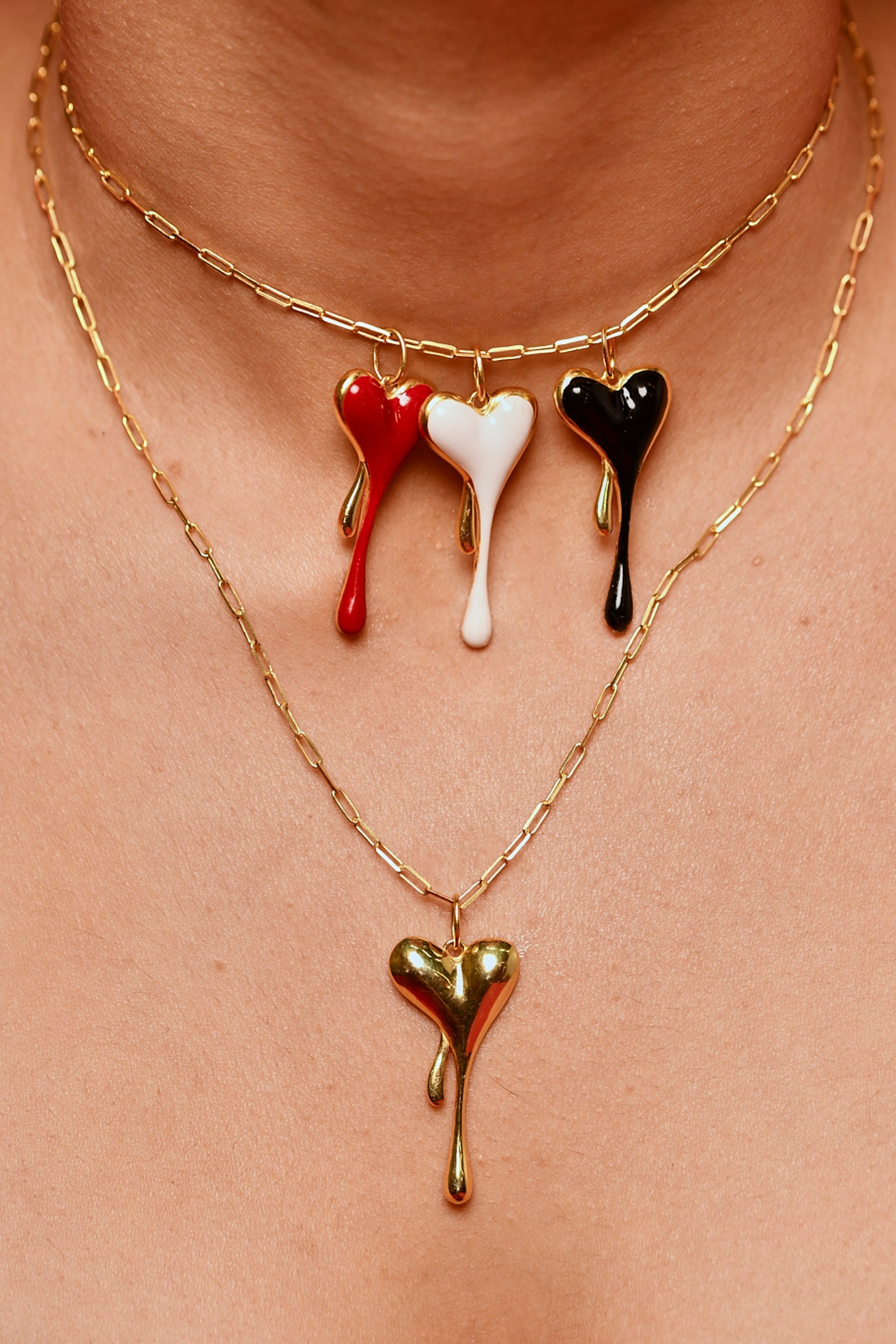 Melting Heart XL Necklace with Paper Clip Chain
