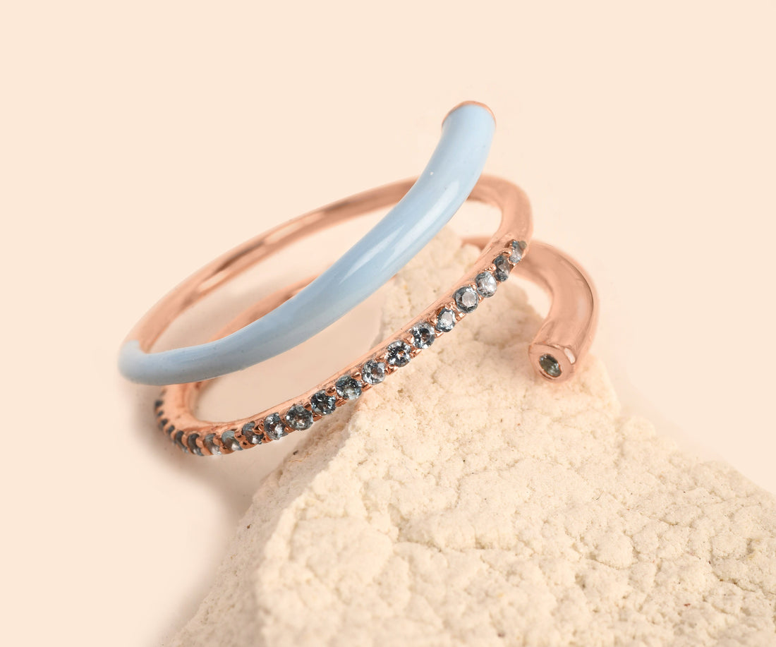 Wrap Up Gem Ring - Powder Blue