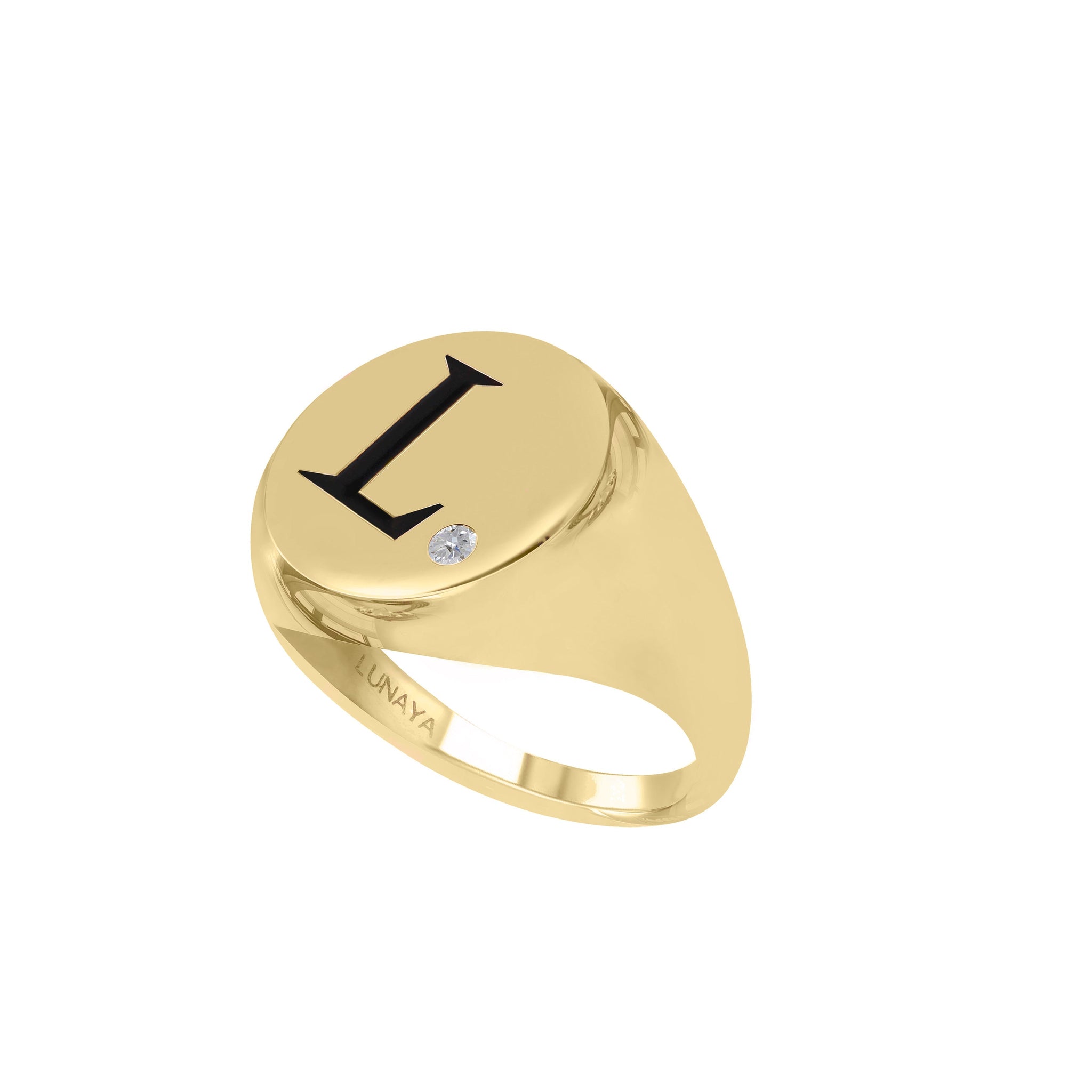 Gold Initial Signet Ring
