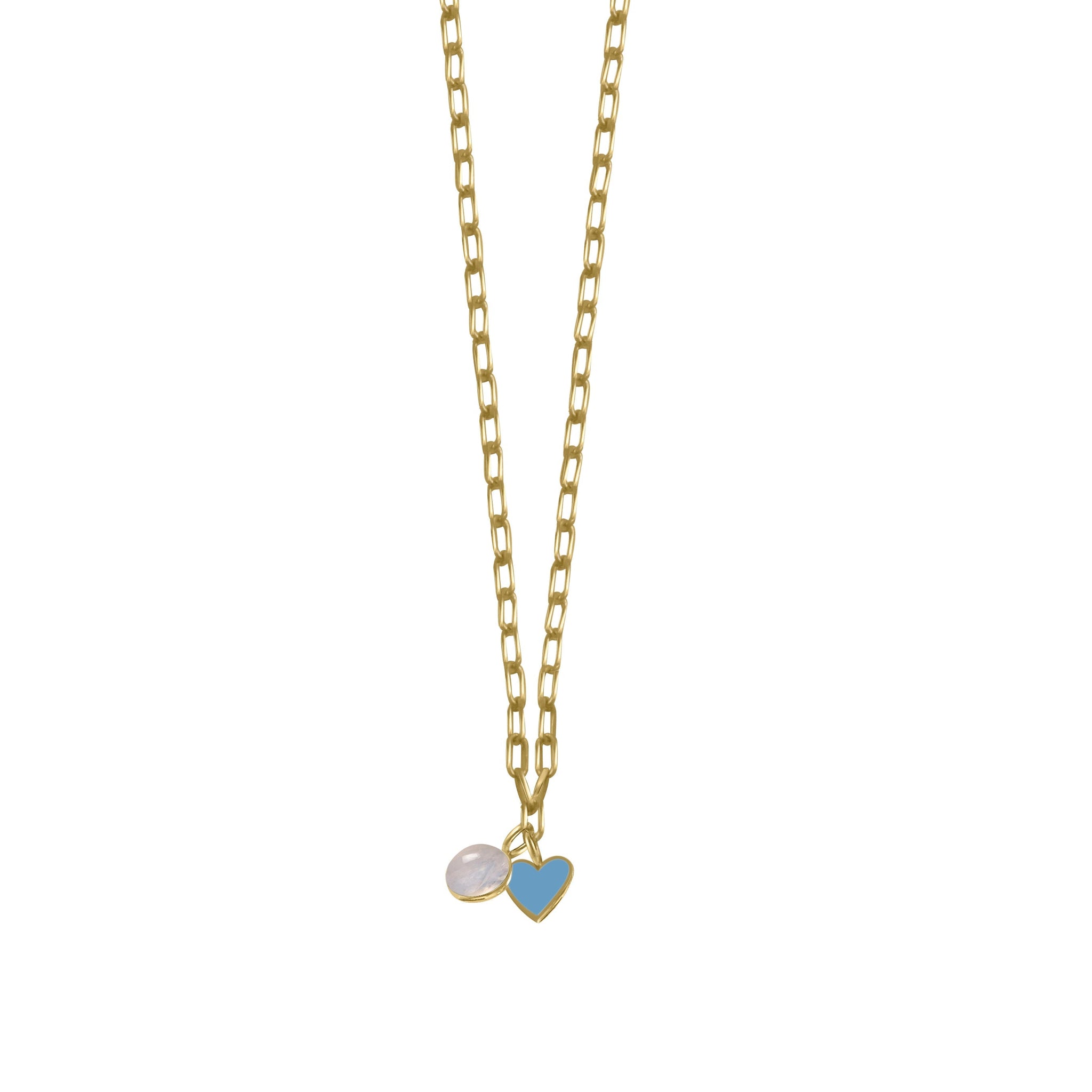Moonstone With Blue Heart