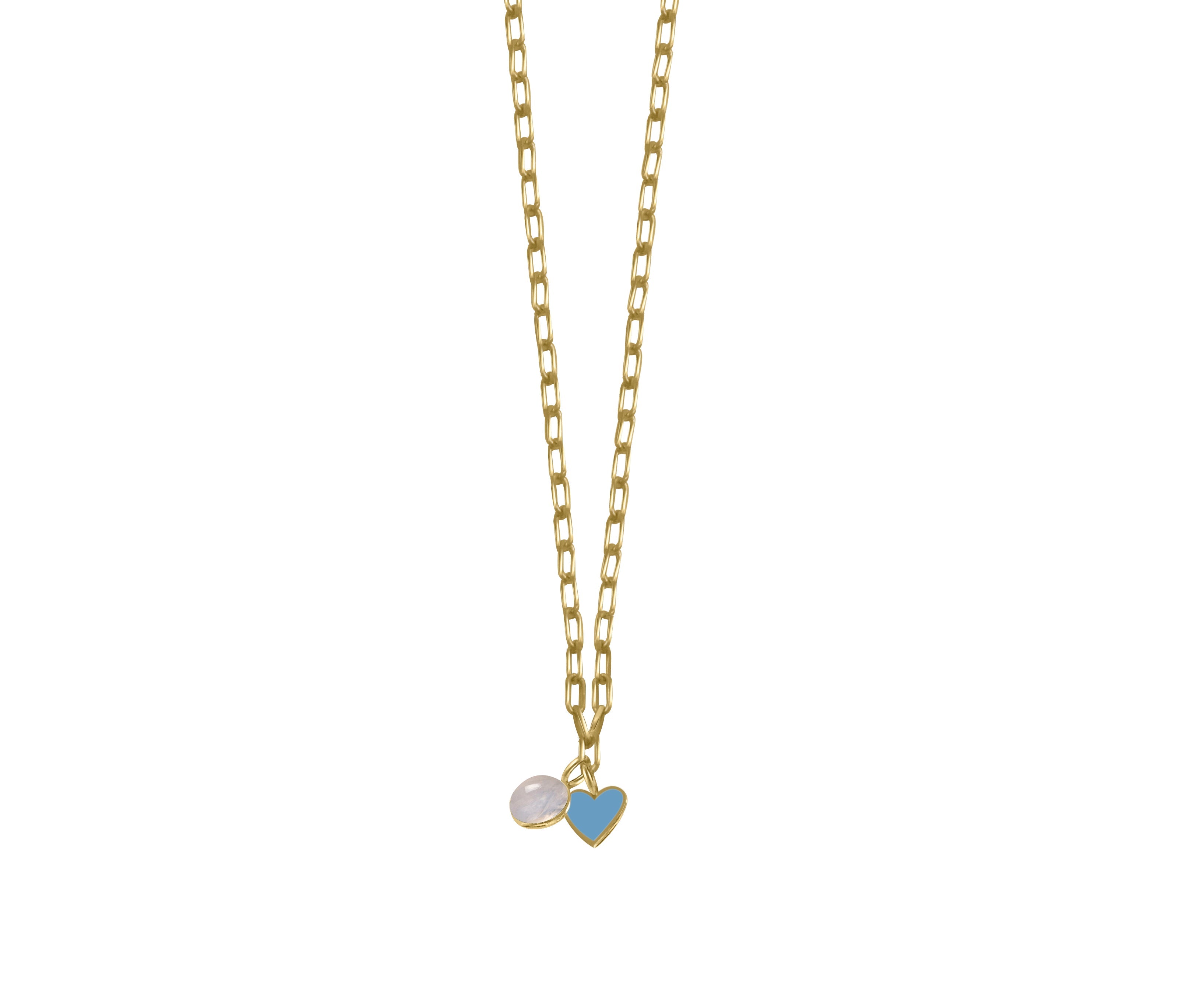 Moonstone With Blue Heart