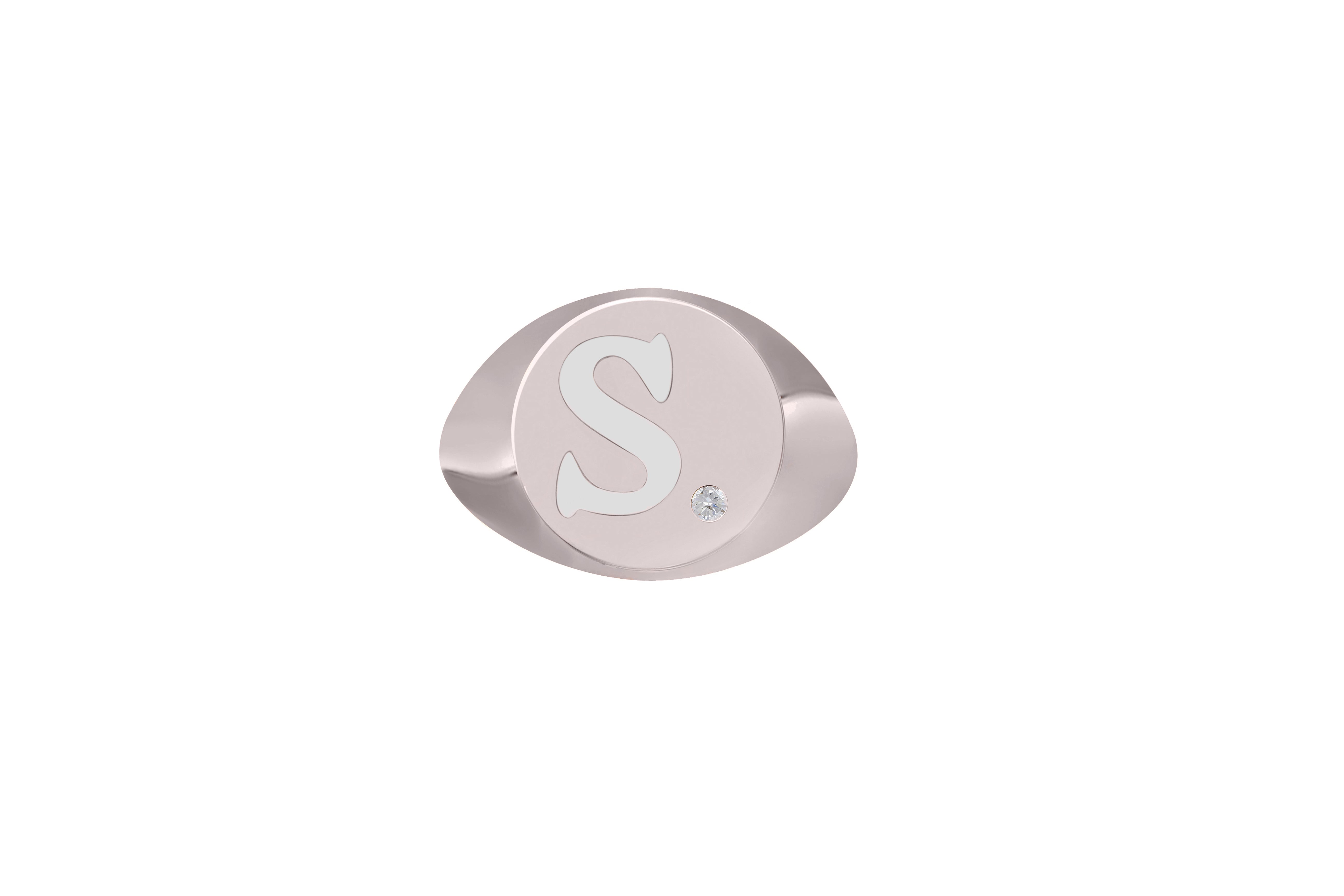 Silver Initial Signet Ring