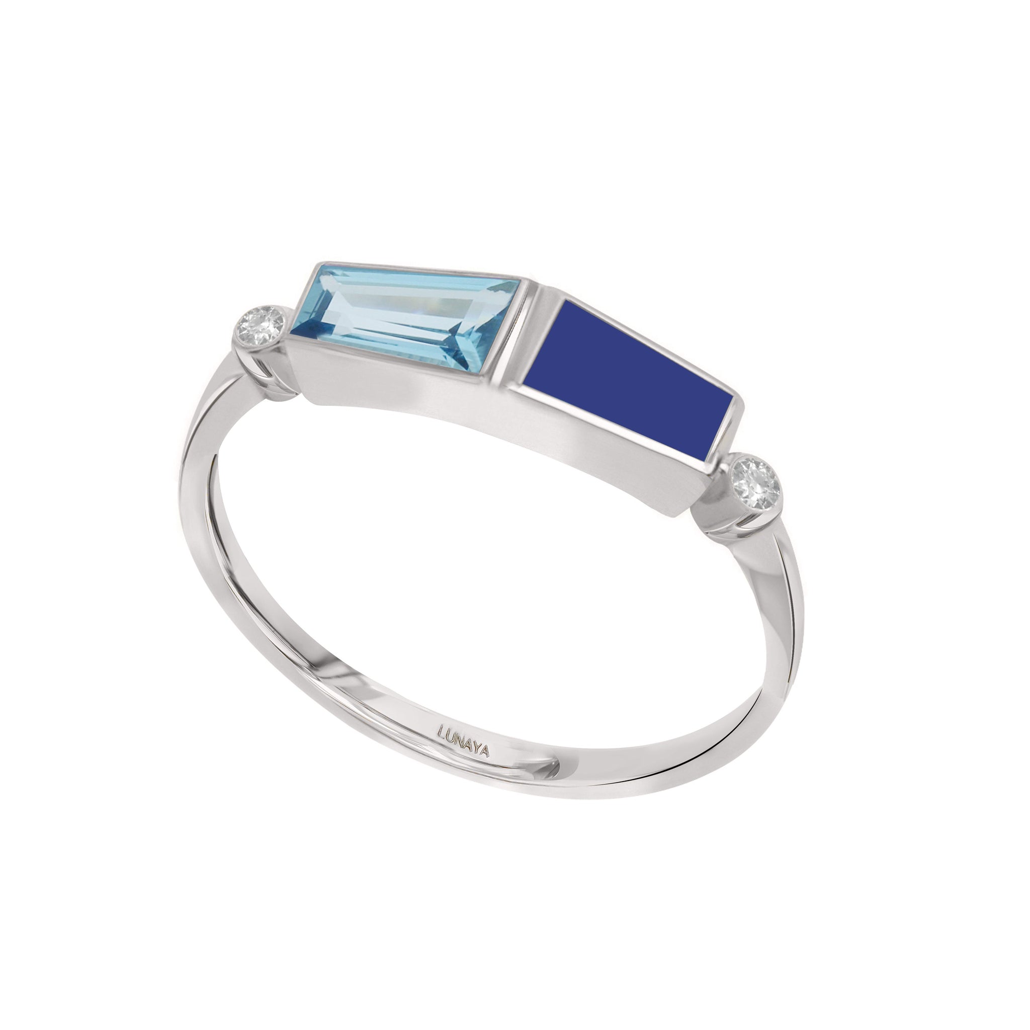 Tailored Baguette Ring - Blue