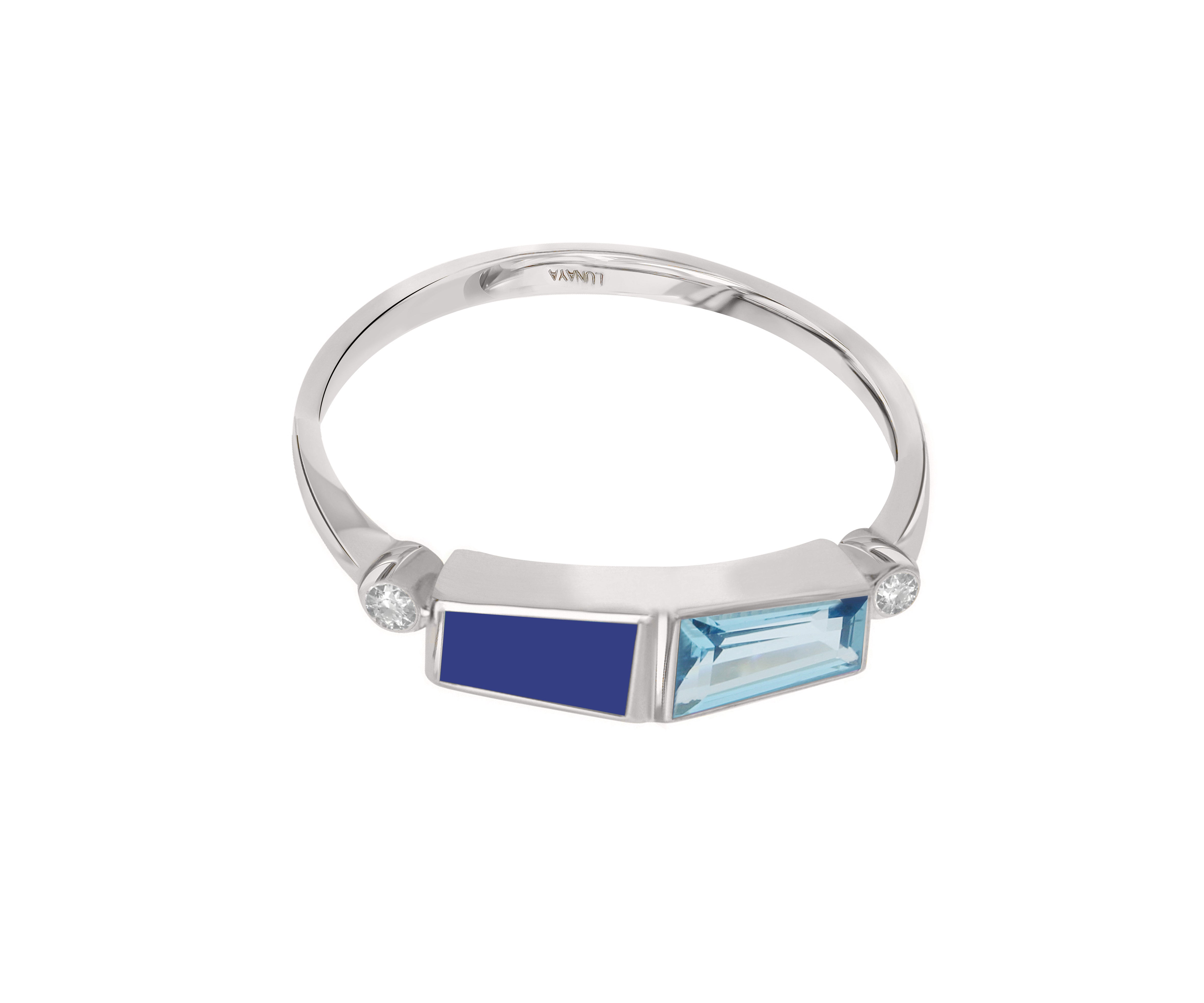 Tailored Baguette Ring - Blue