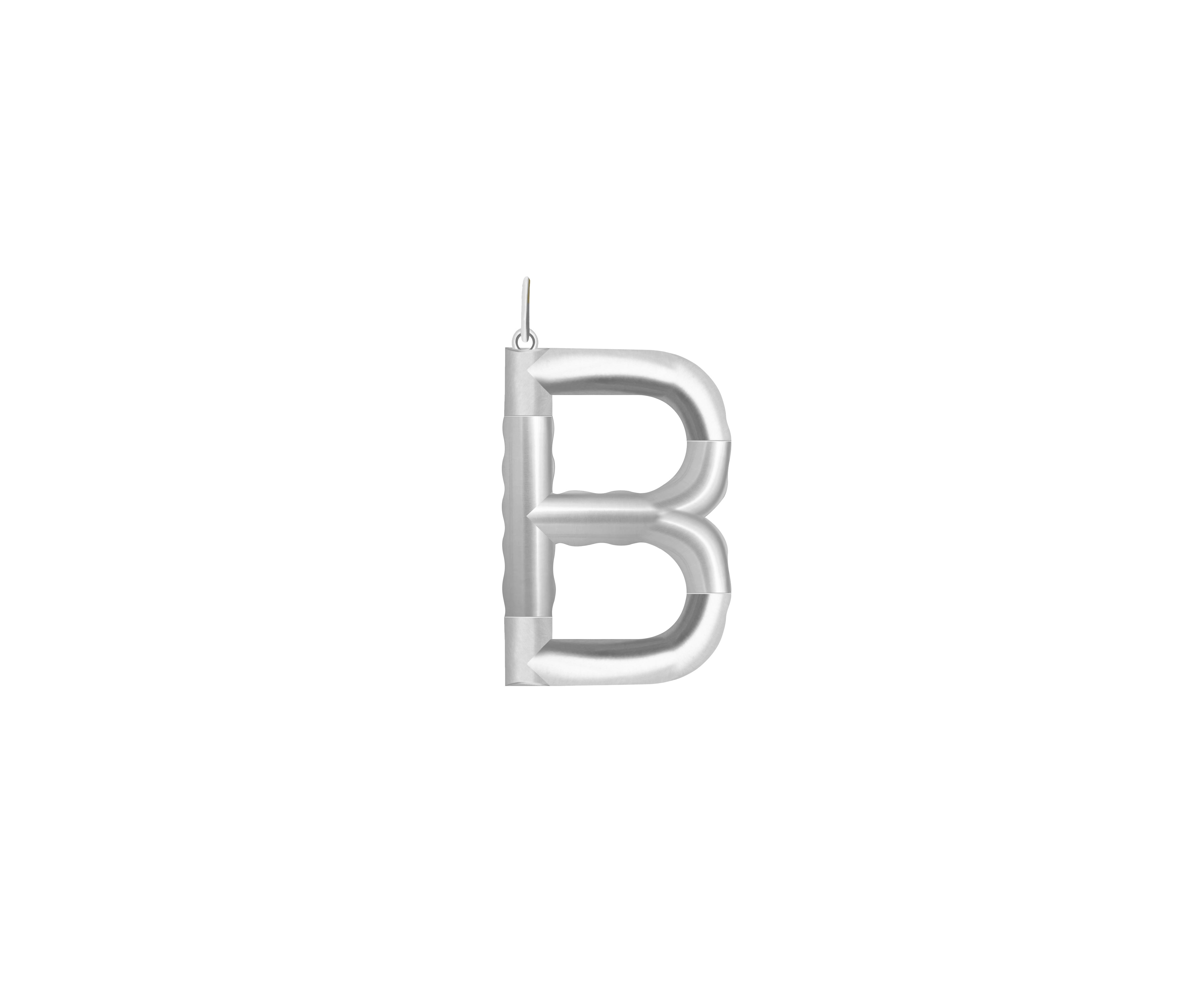 Xl Solid Initial With Snake Chain (Silver)