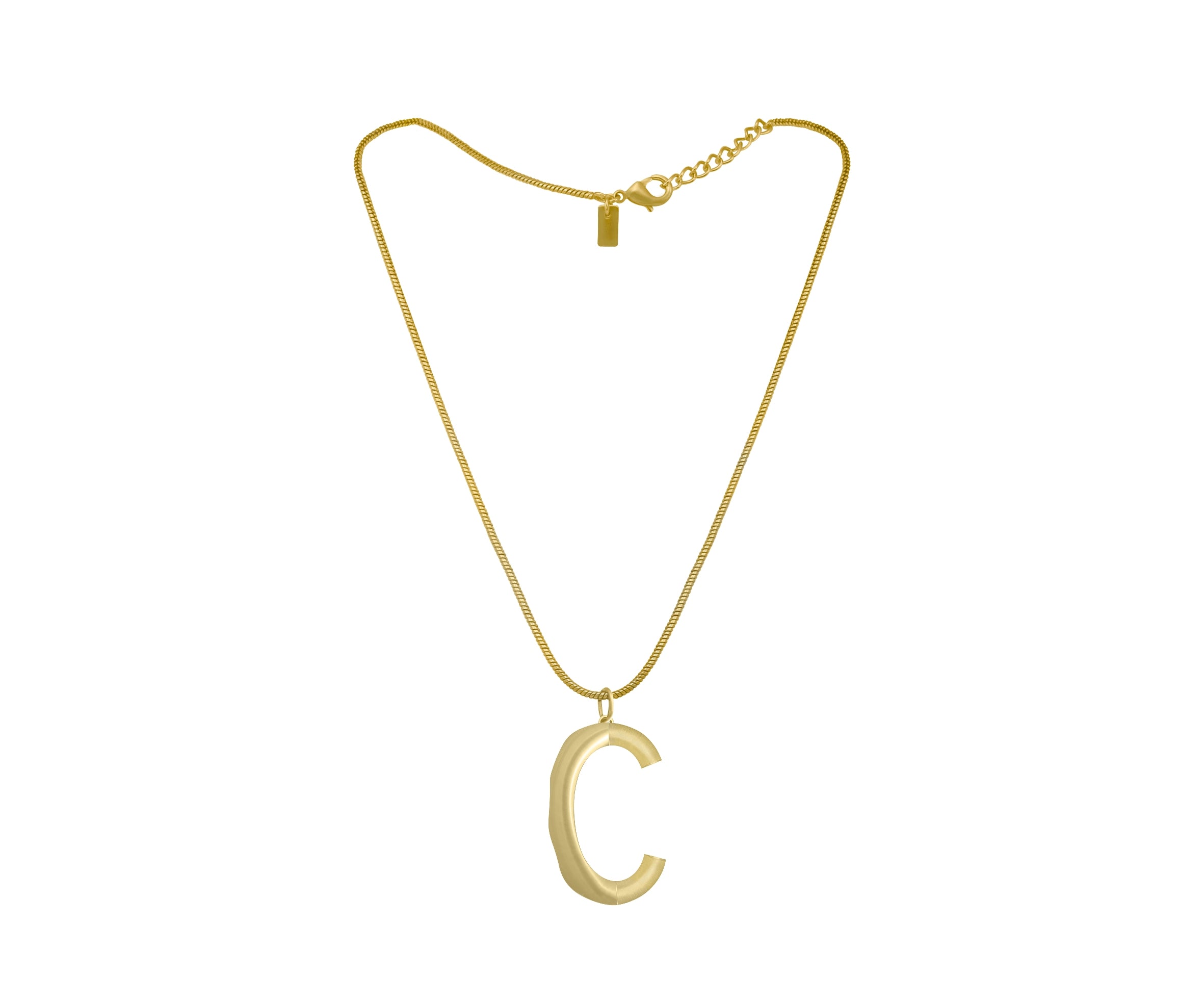 XL Solid Initial with Chain