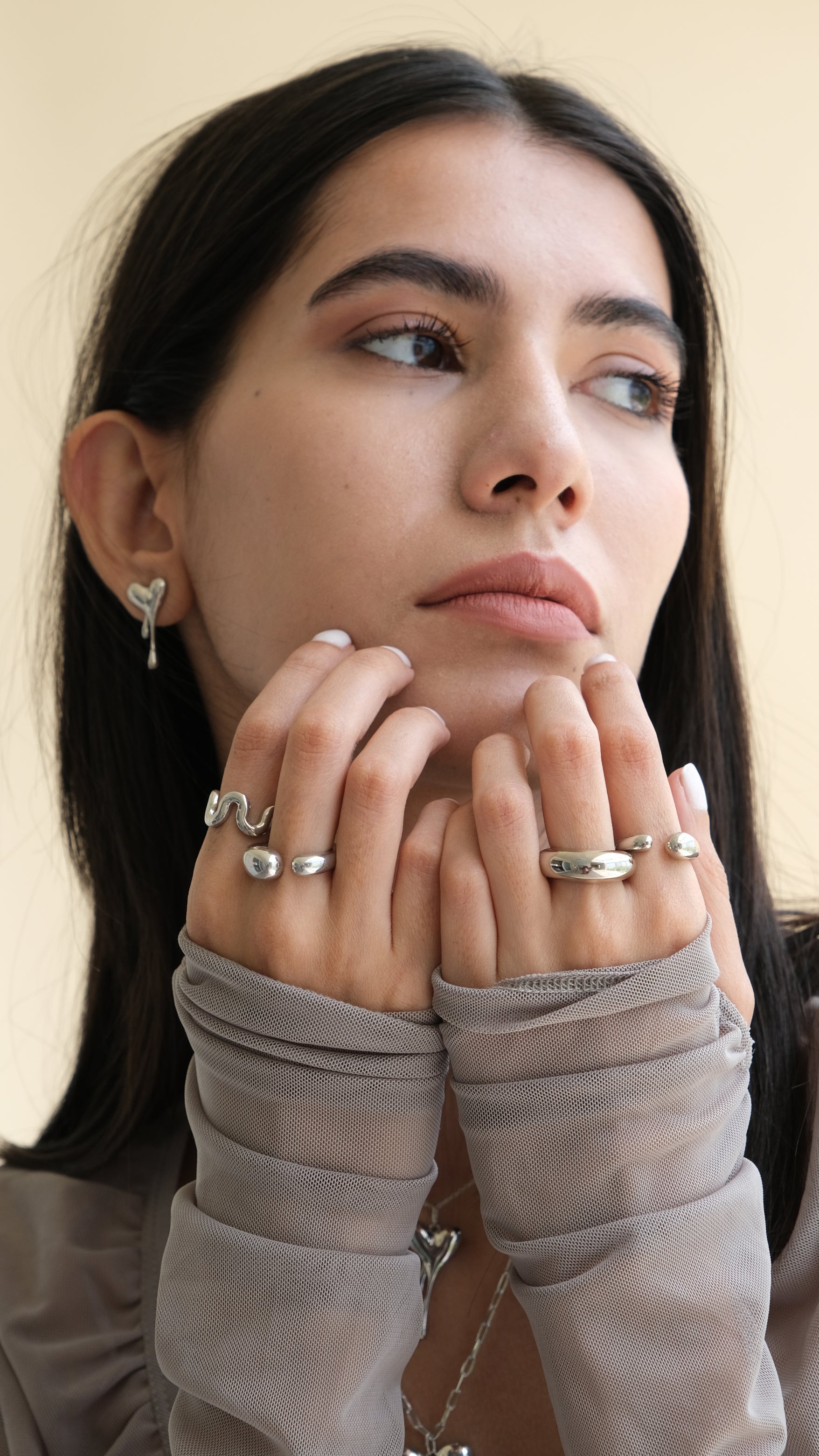 Solid Pebble Band (S) (Silver)