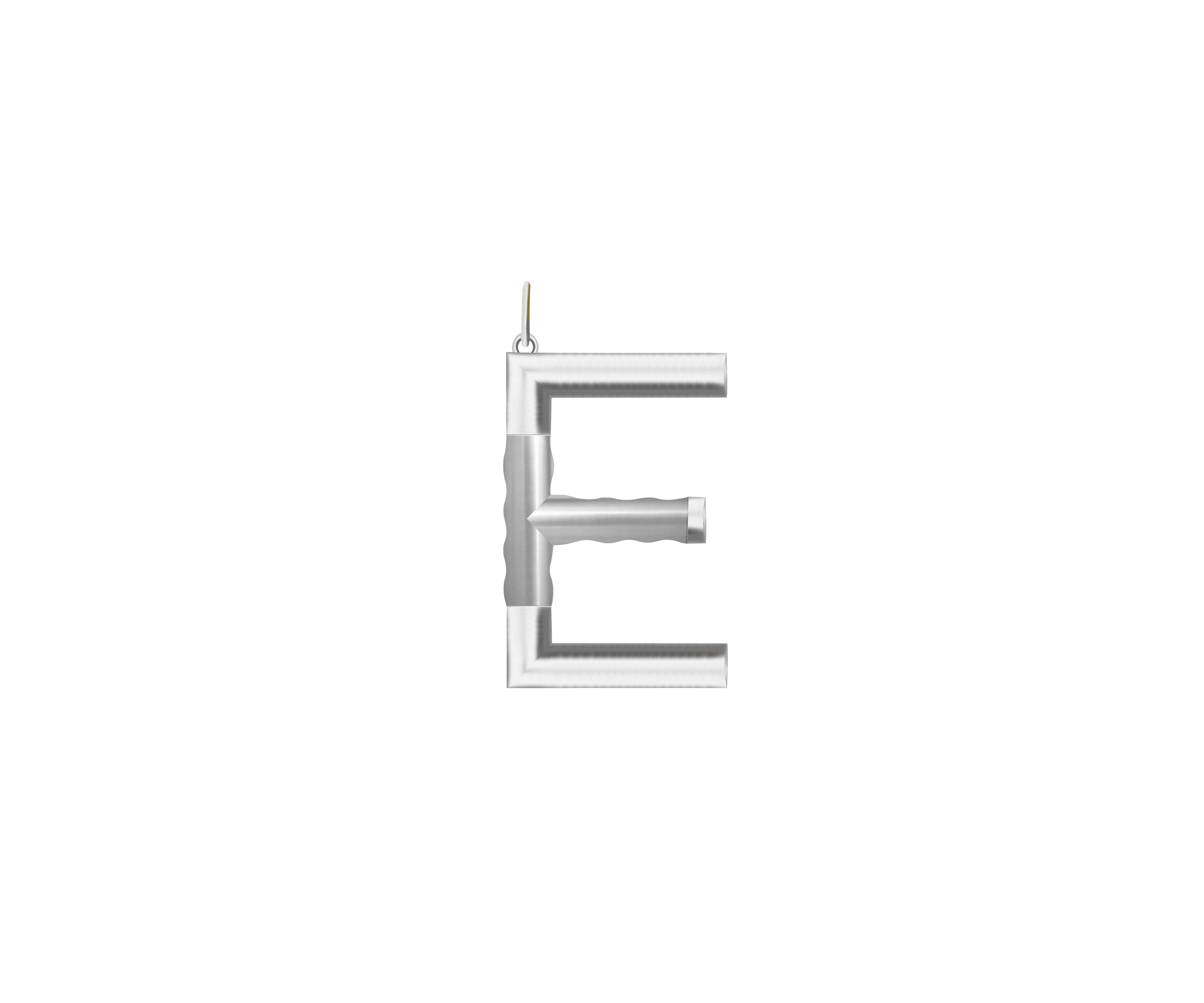 Xl Solid Initial With Snake Chain (Silver)