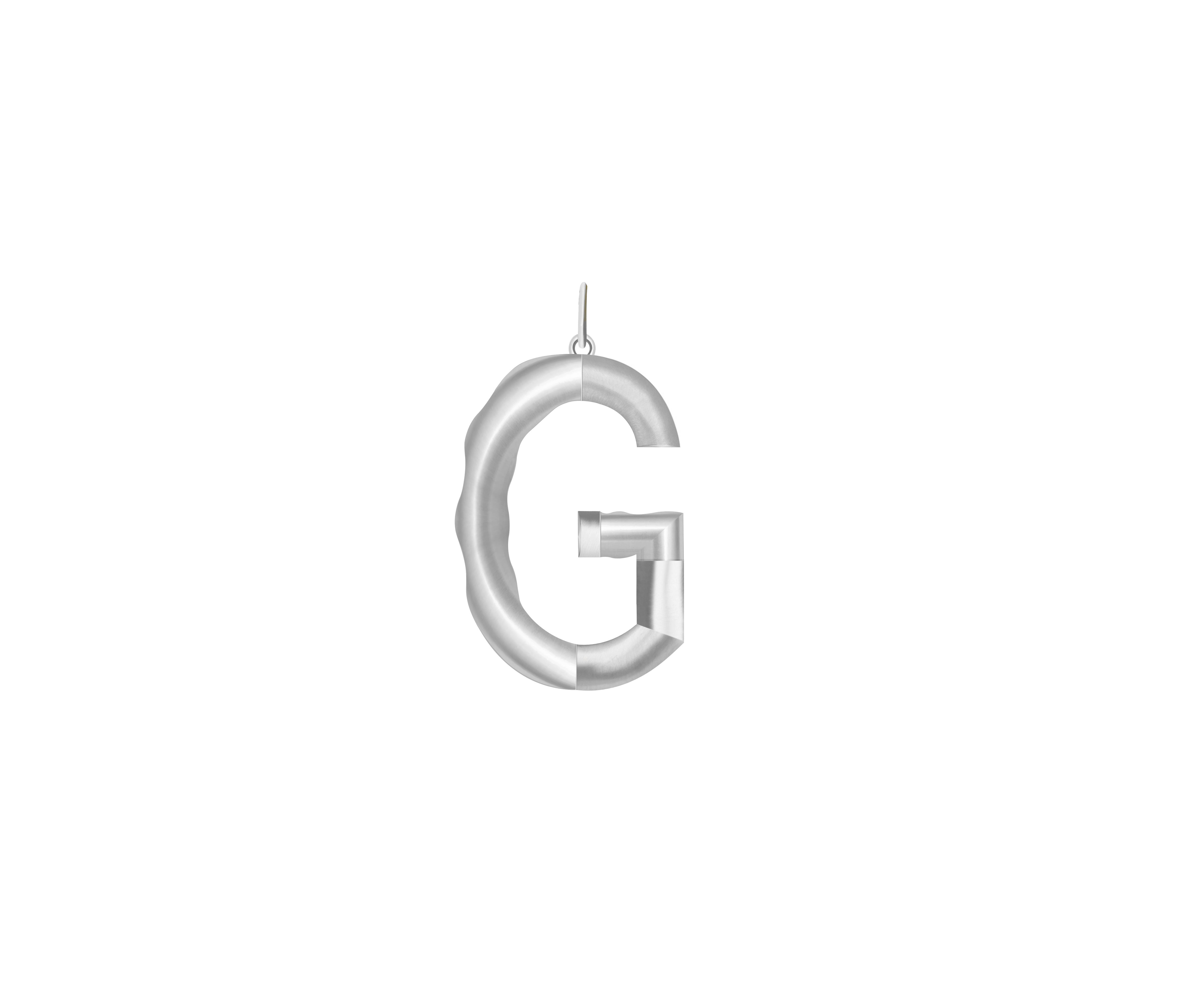 Xl Solid Initial With Snake Chain (Silver)