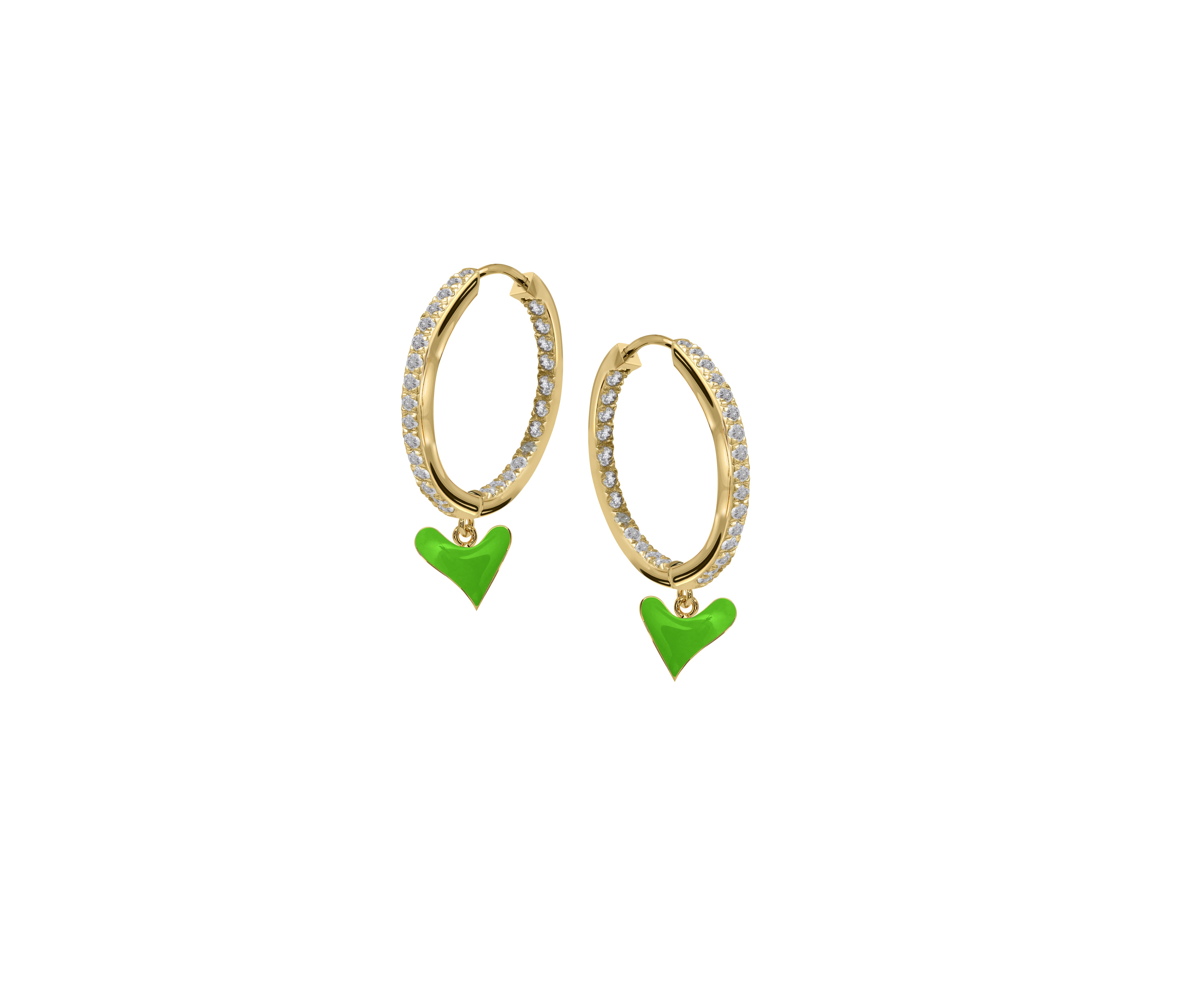 Inside Out Baby Gem Hoops With Heart