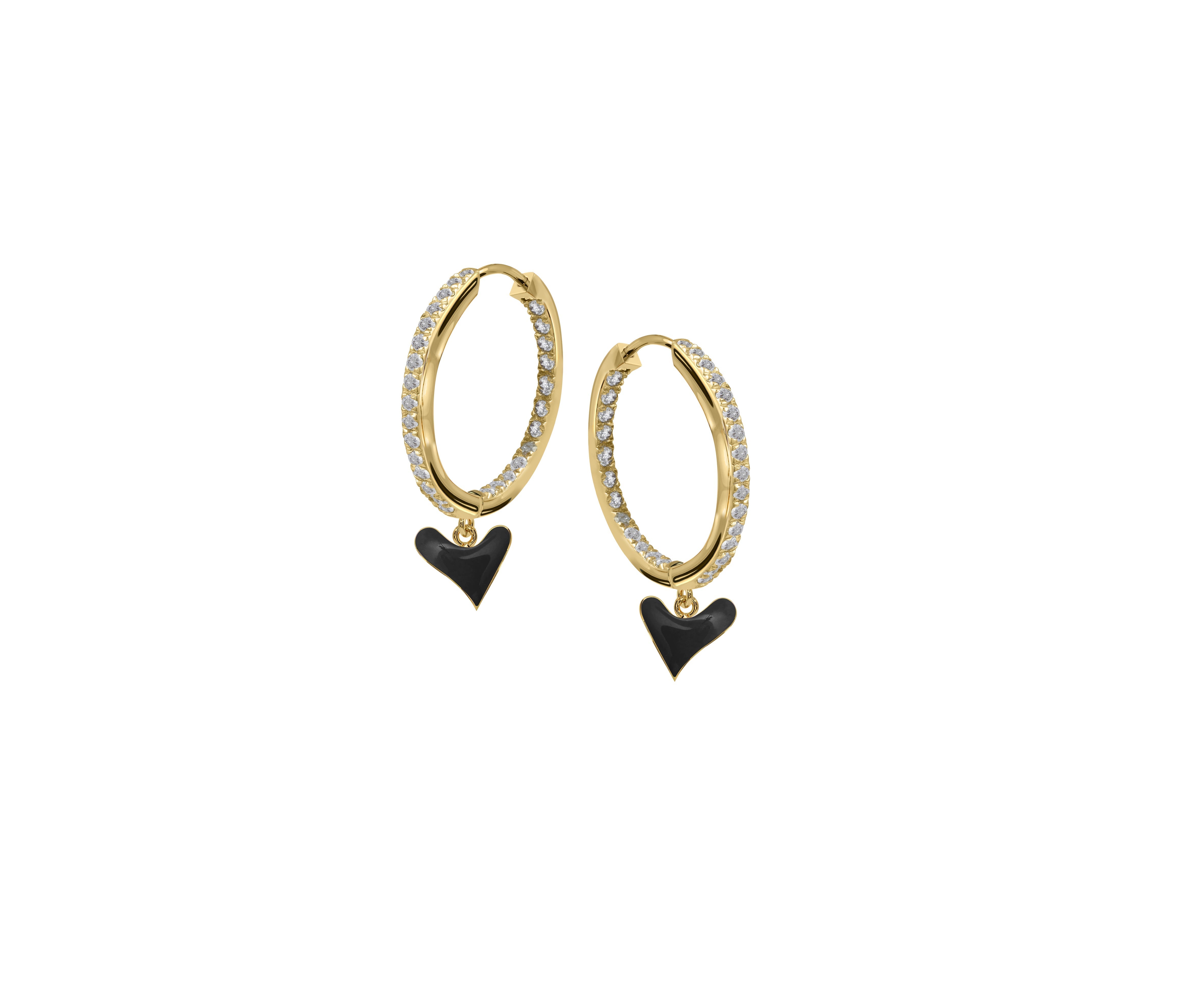Inside Out Baby Gem Hoops With Heart