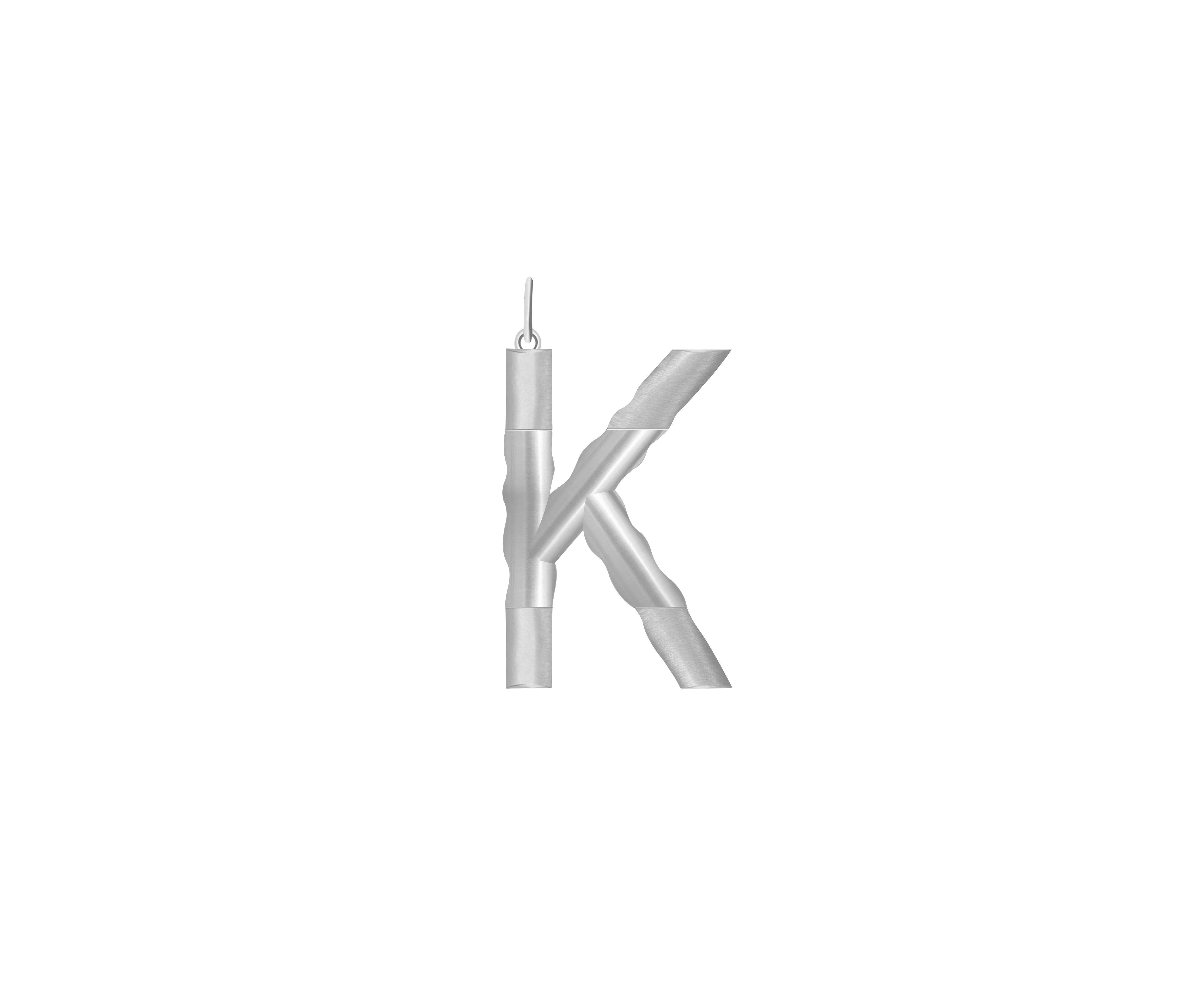 Xl Solid Initial With Snake Chain (Silver)