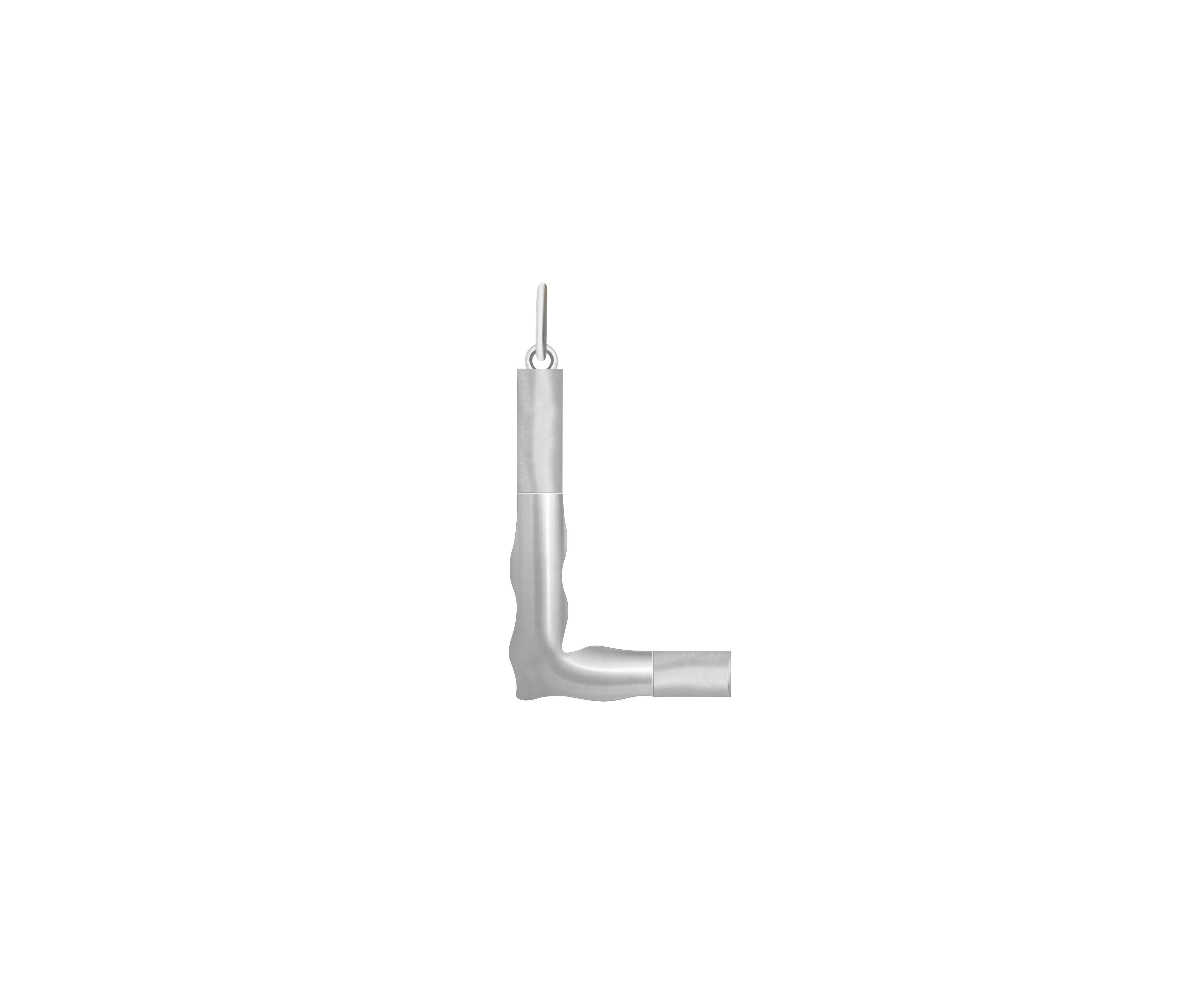 Xl Solid Initial With Snake Chain (Silver)