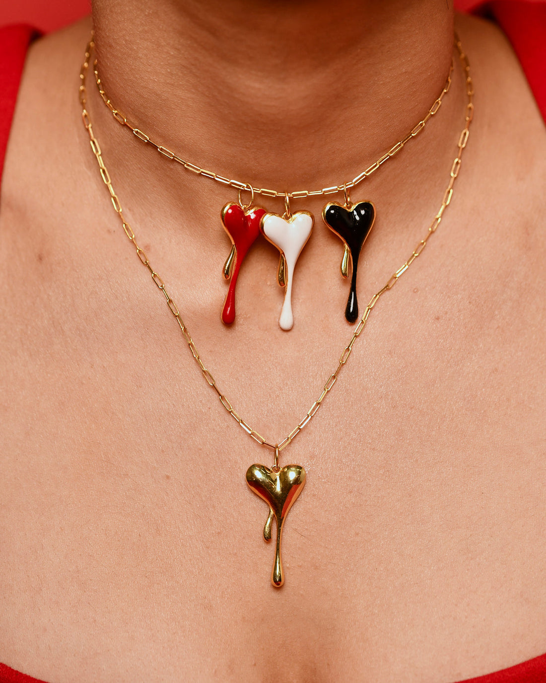 Melting Enamel Pendant With Chain