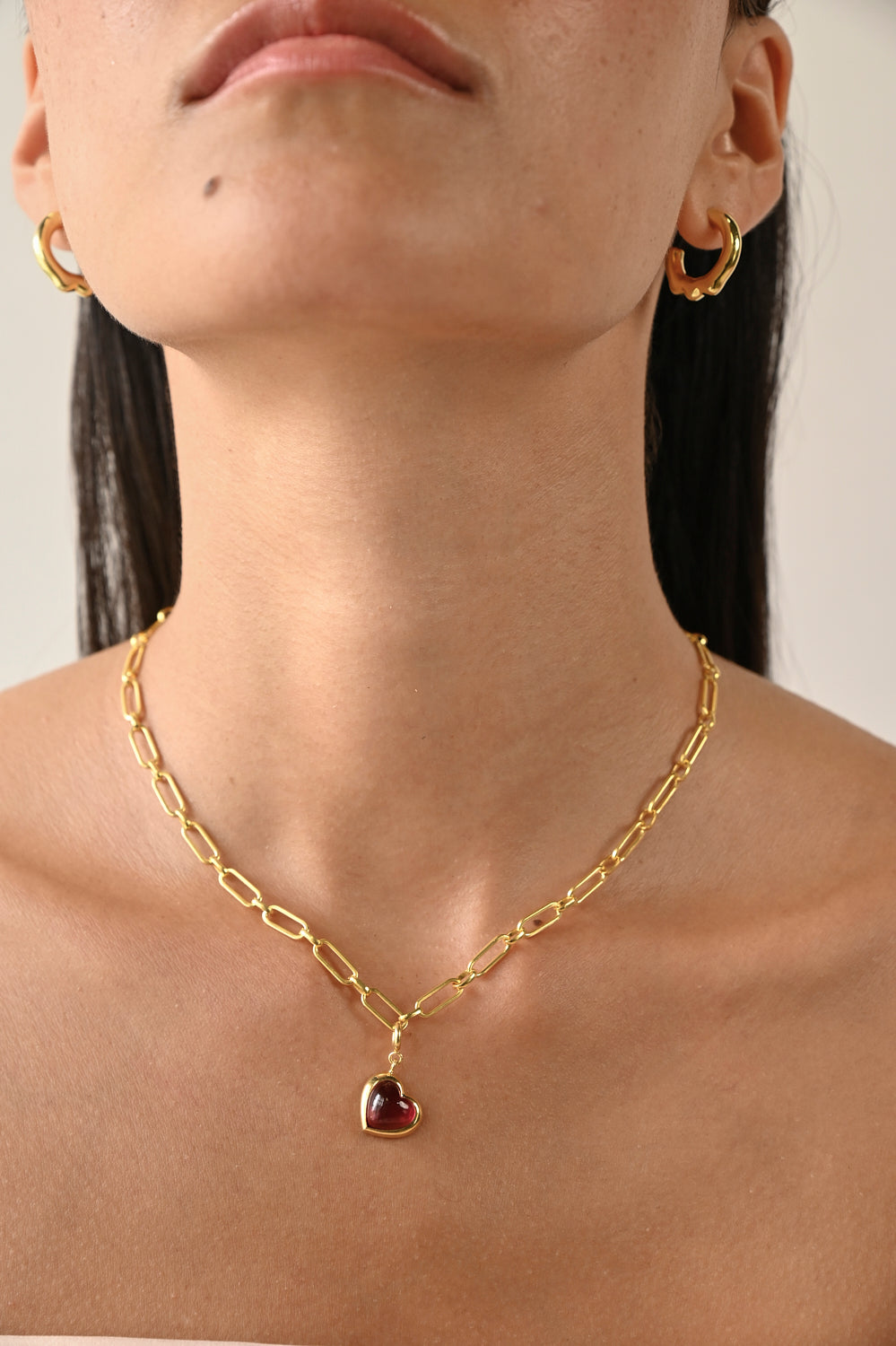 Keepsake Heart Necklace - Ruby Glass