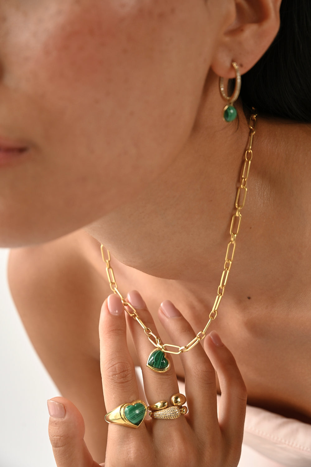 Keepsake Heart Necklace - Malachite