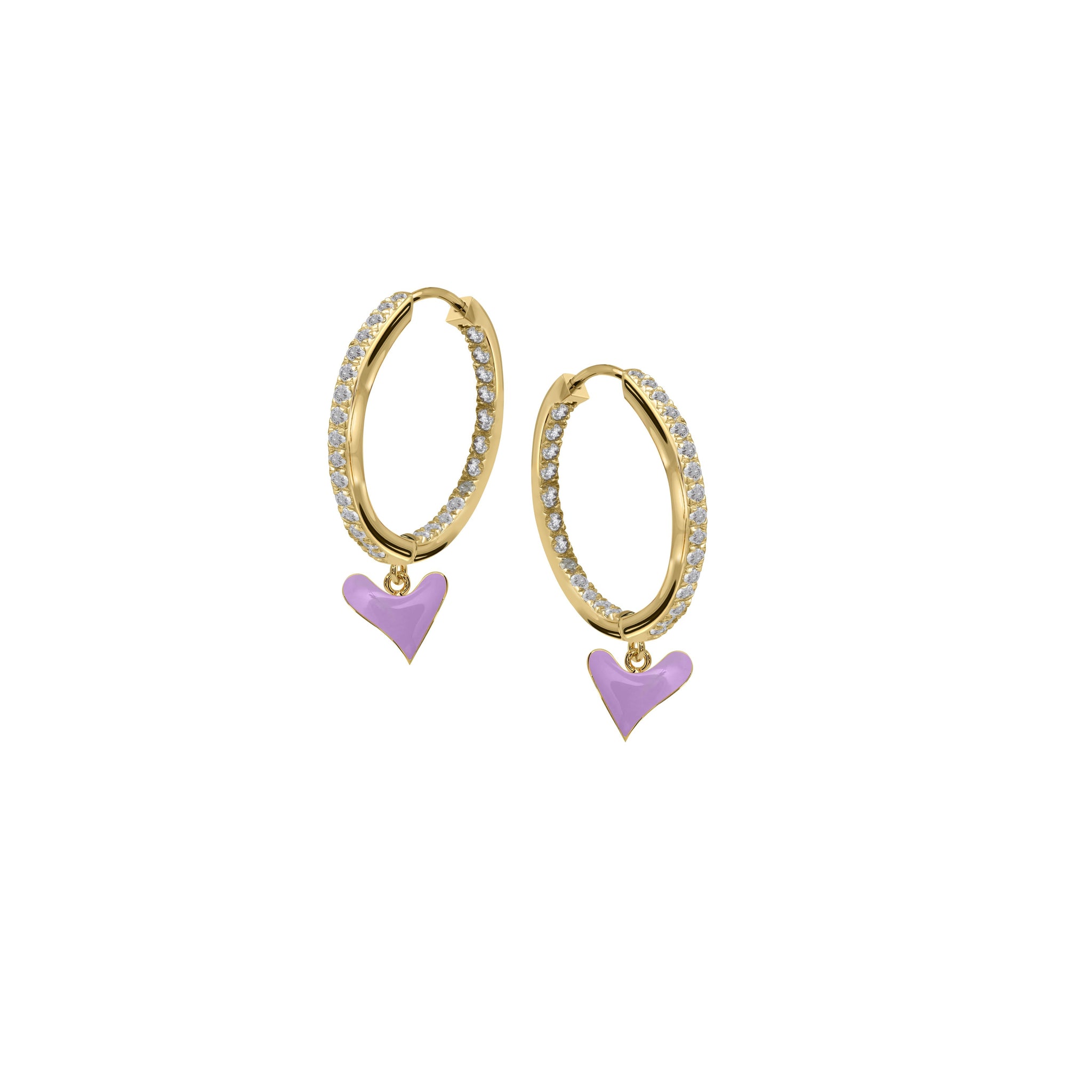 Inside Out Baby Gem Hoops With Heart