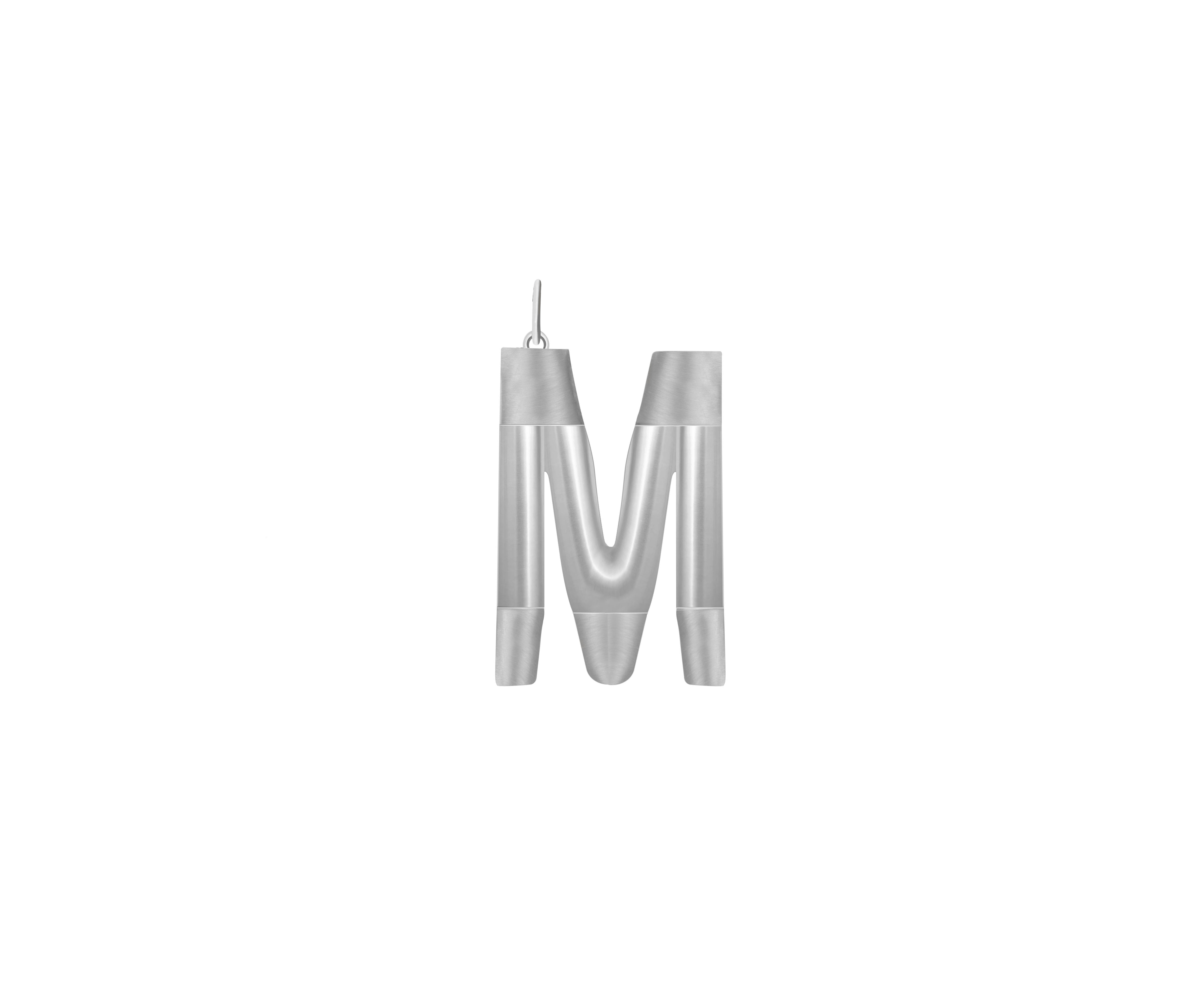 Xl Solid Initial With Snake Chain (Silver)