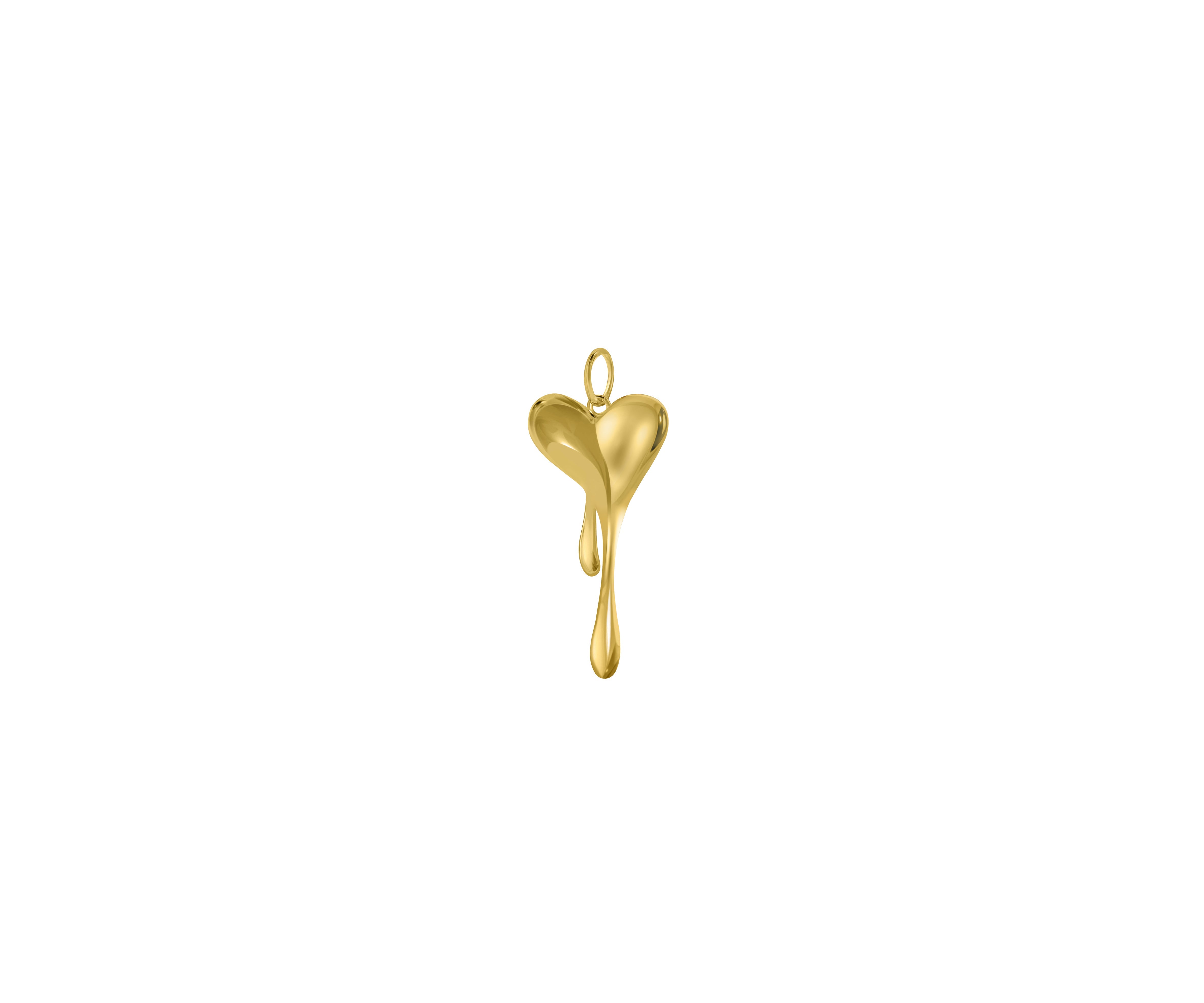 Melting Heart Solid Pendant With Chain