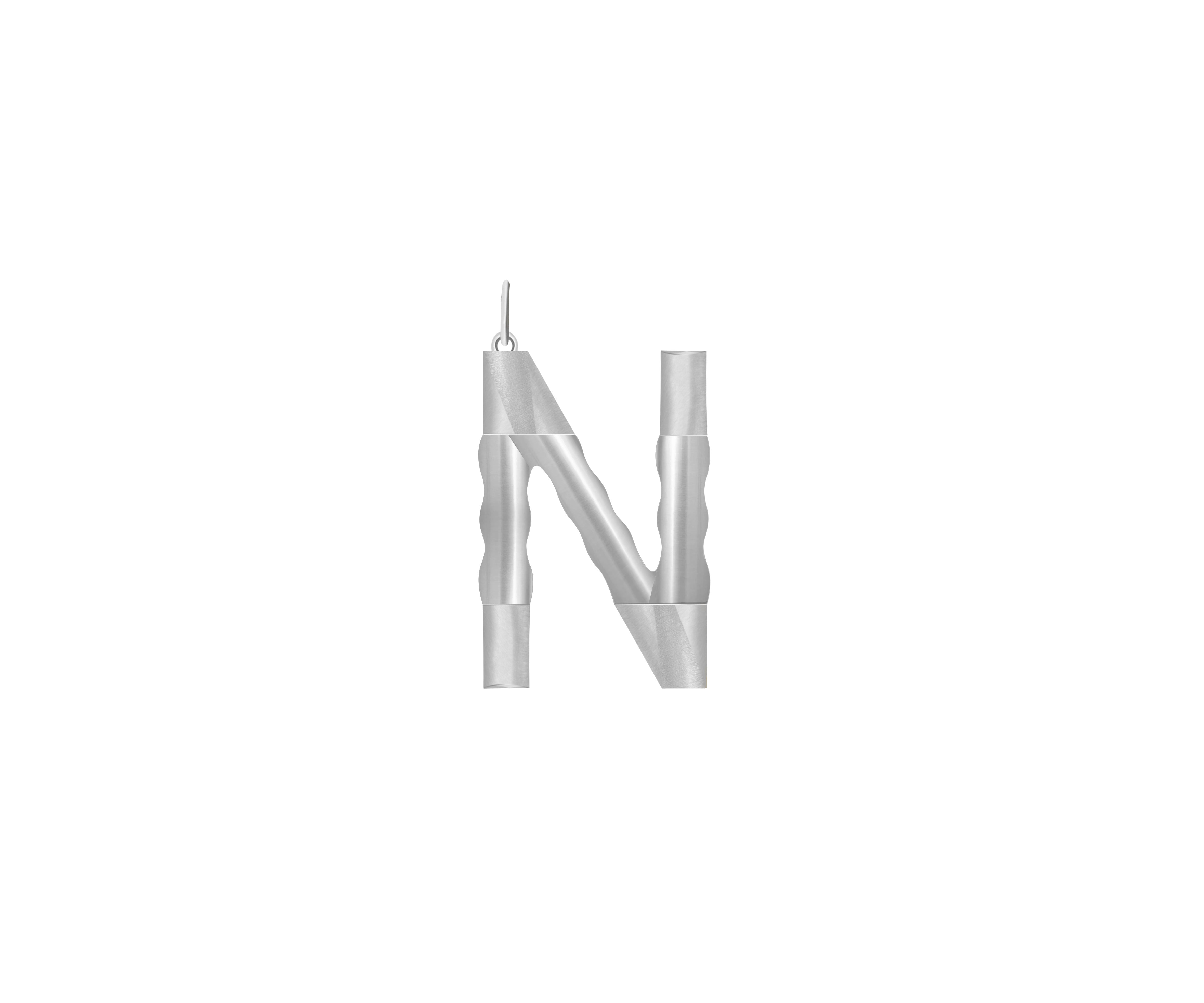 Xl Solid Initial With Snake Chain (Silver)