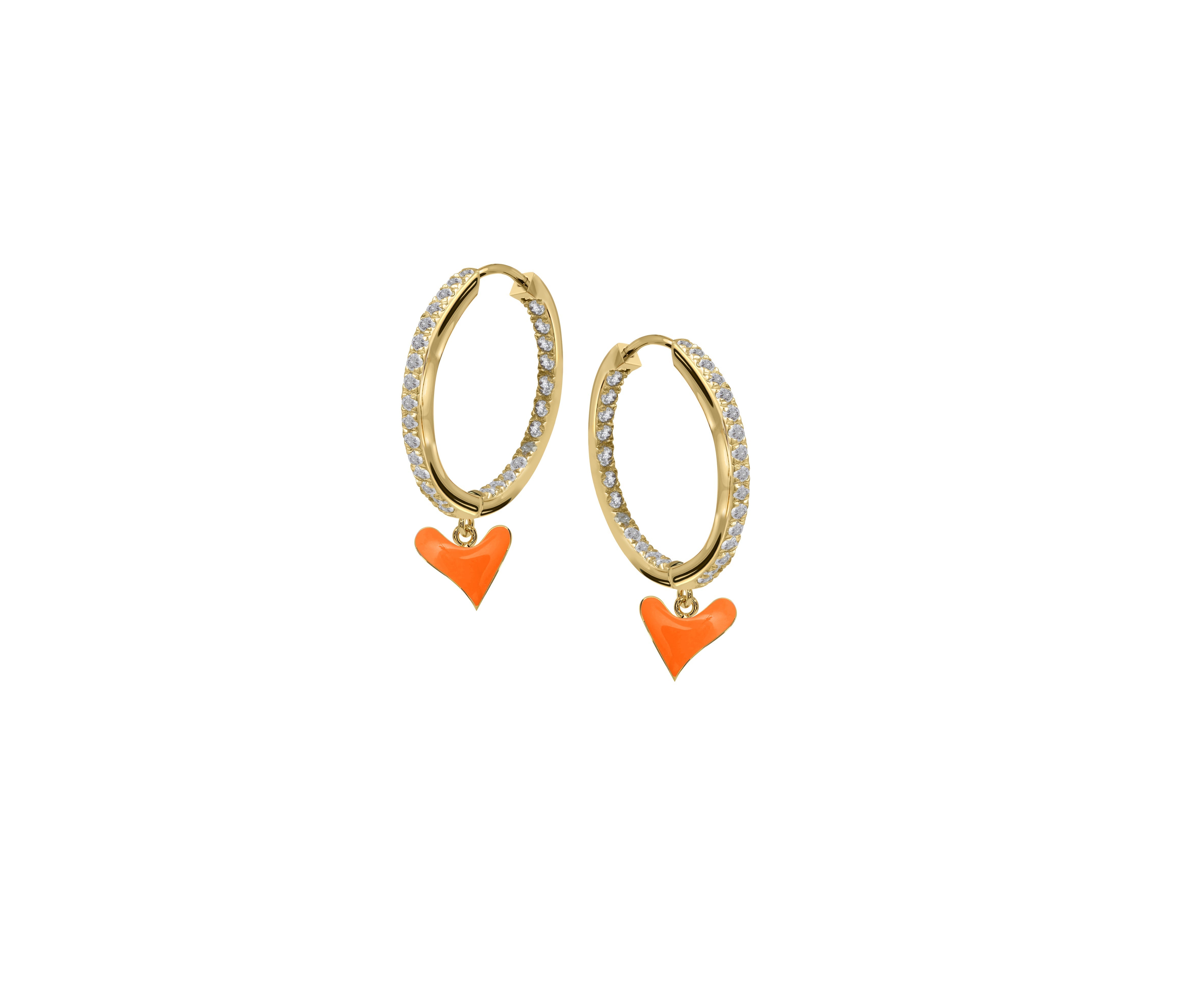 Inside Out Baby Gem Hoops With Heart