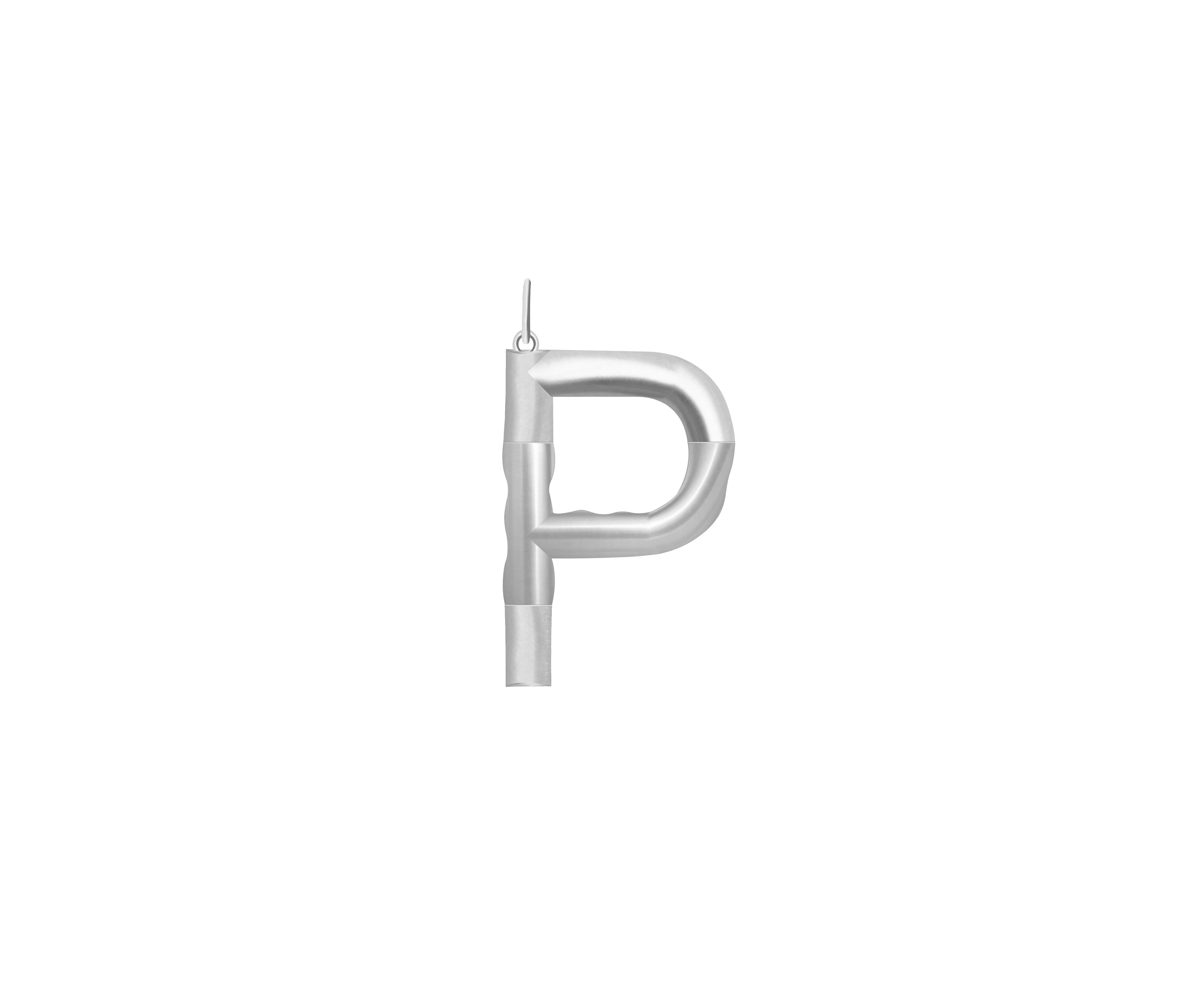 Xl Solid Initial With Snake Chain (Silver)