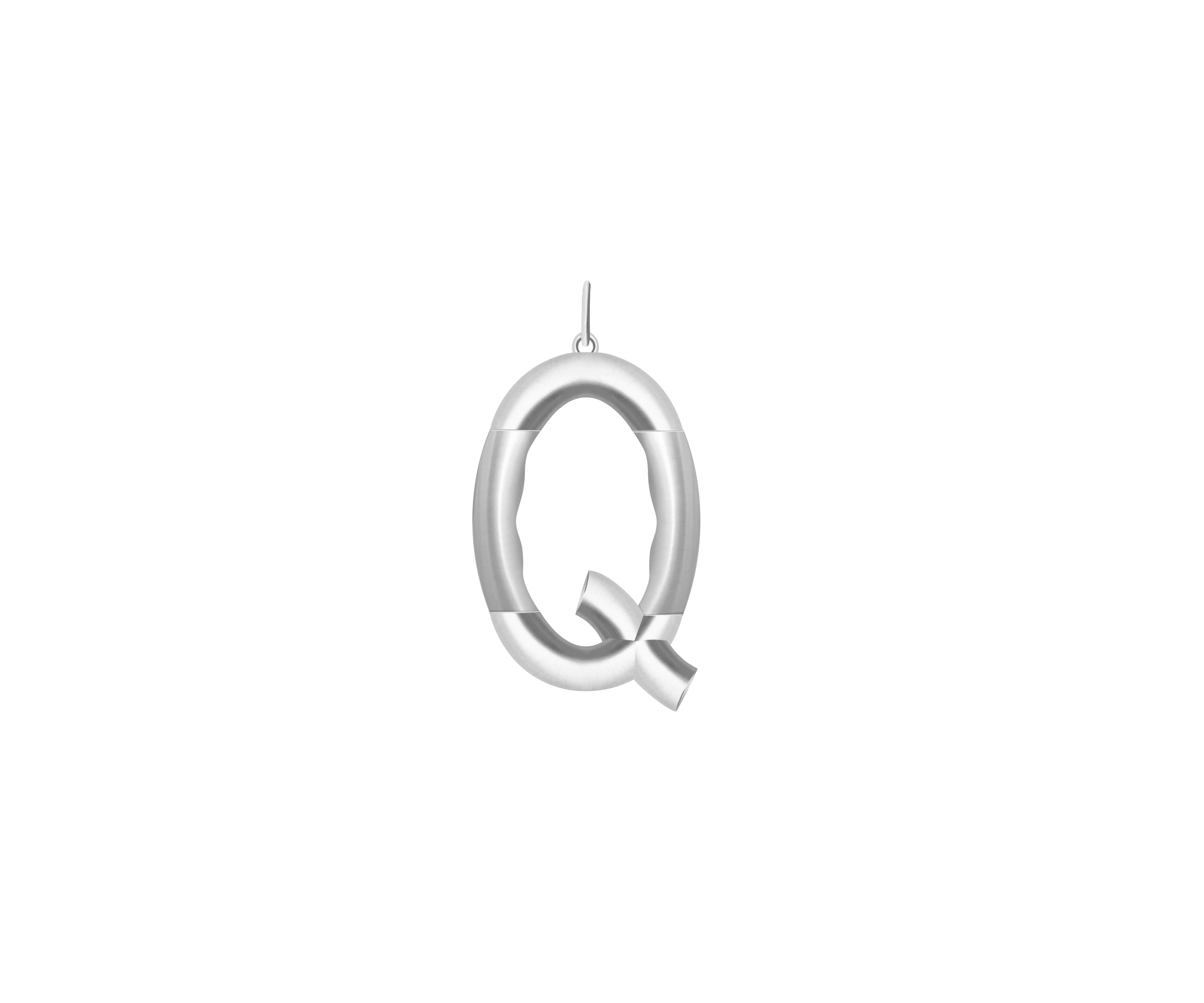 Xl Solid Initial With Snake Chain (Silver)