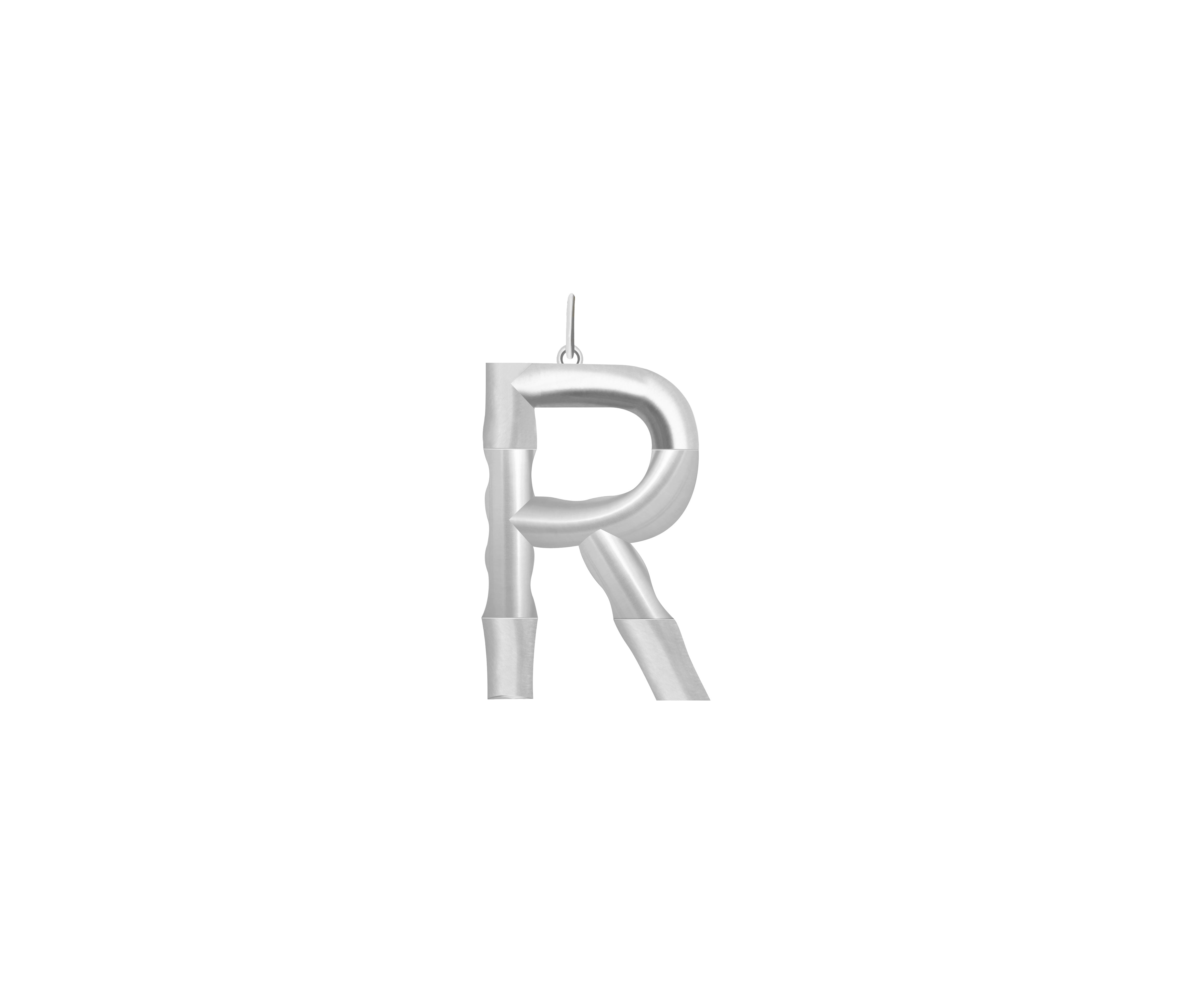 Xl Solid Initial With Snake Chain (Silver)
