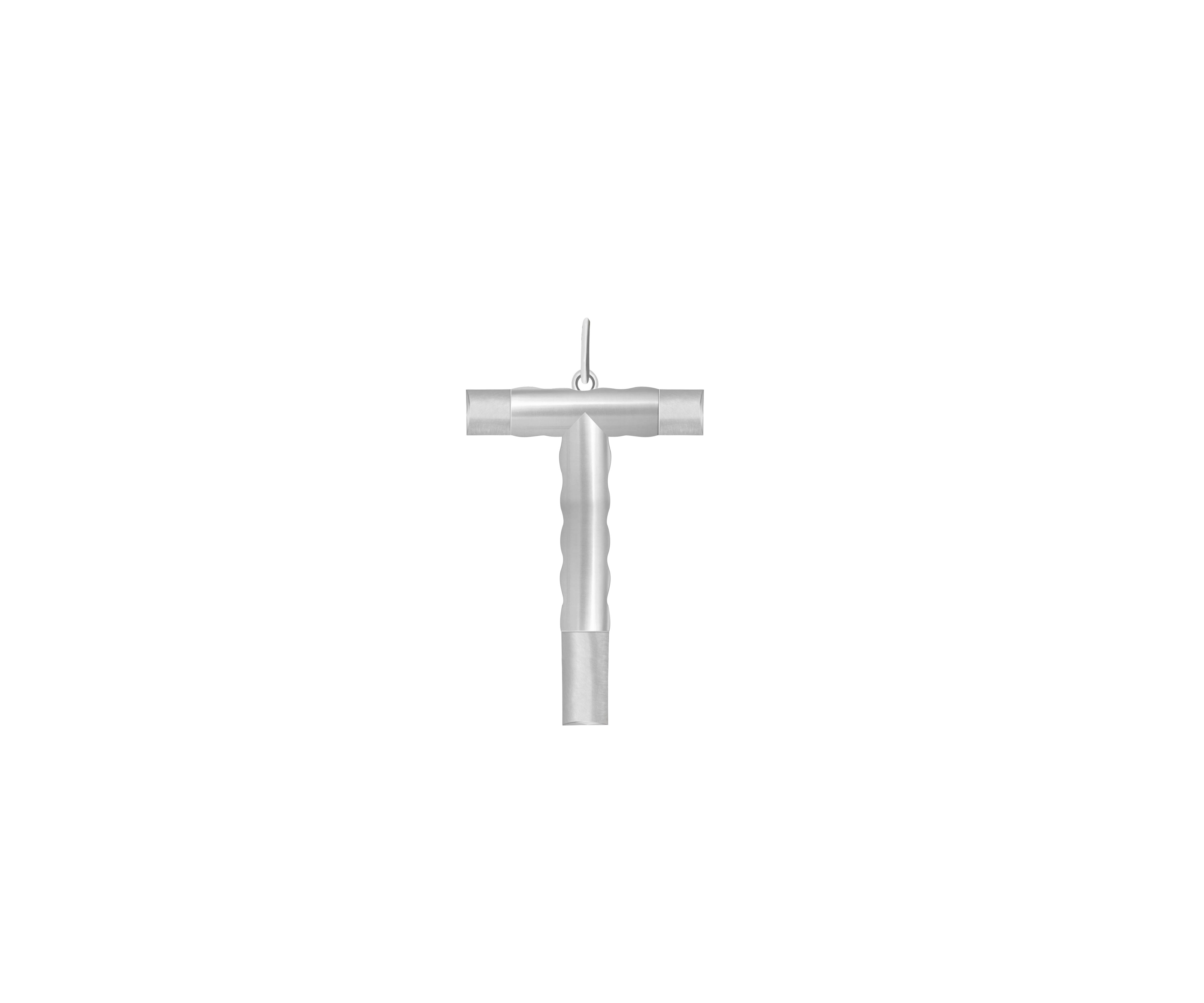 Xl Solid Initial With Snake Chain (Silver)