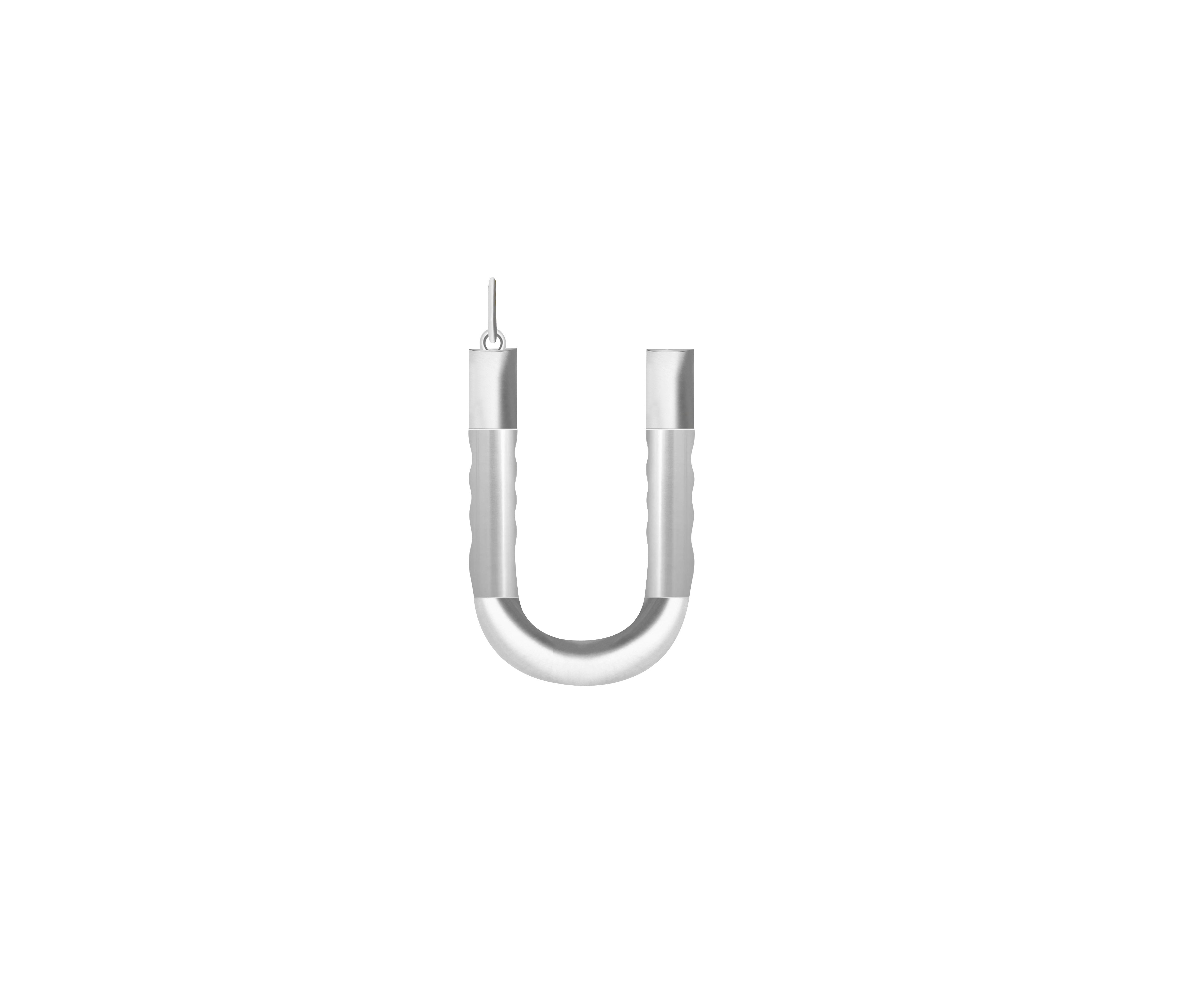 Xl Solid Initial With Snake Chain (Silver)