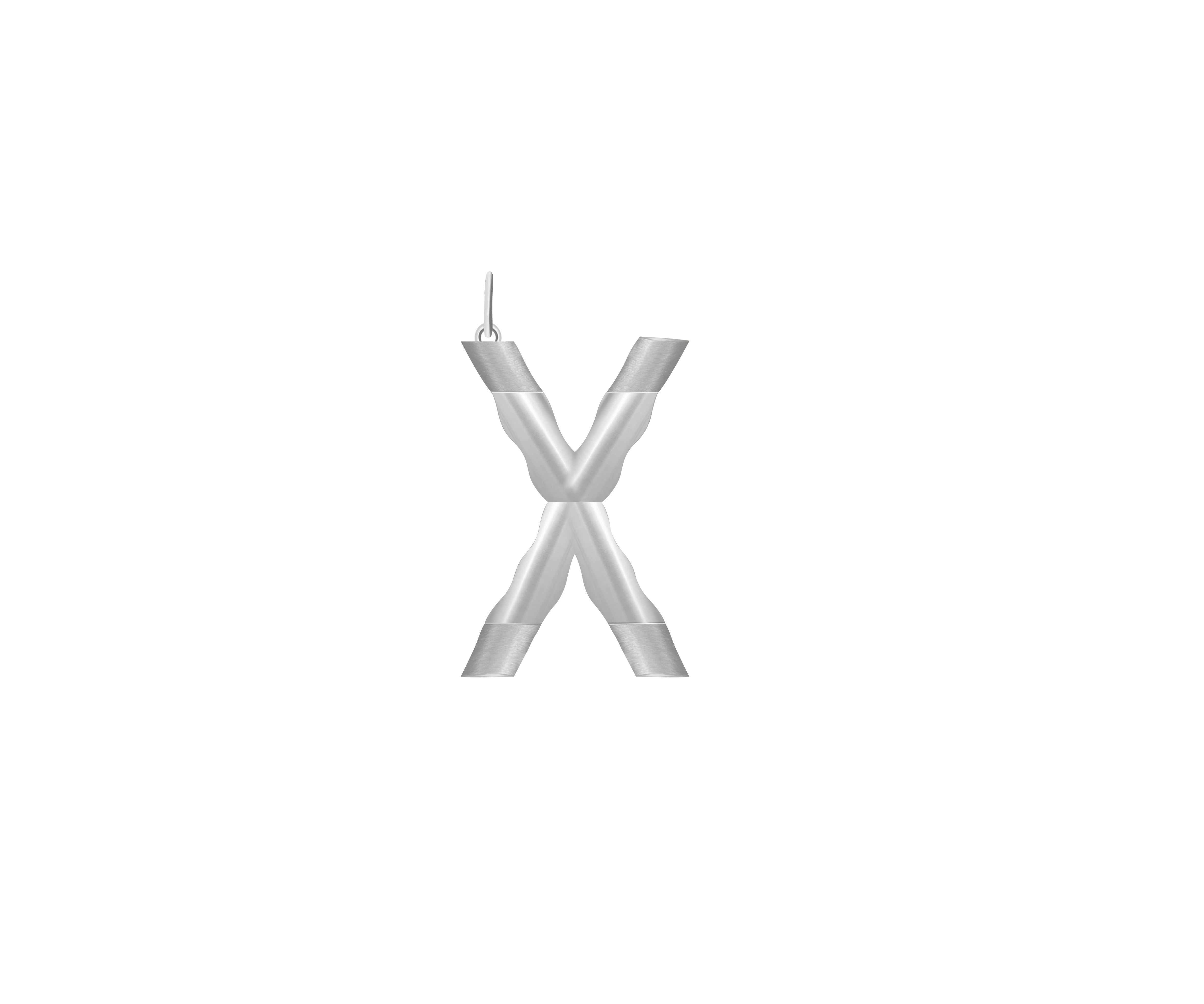 Xl Solid Initial With Snake Chain (Silver)